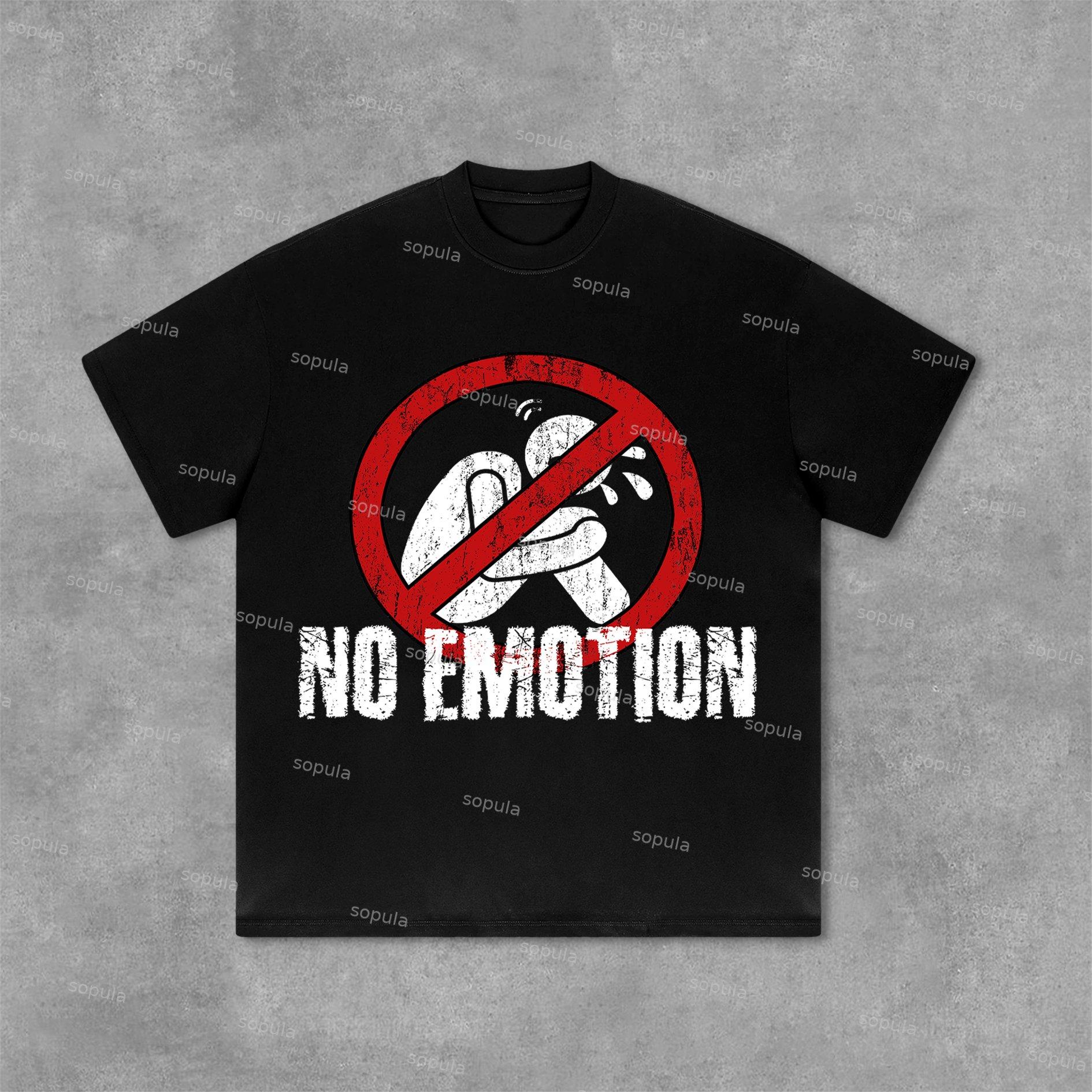 Sopula No Emotion Graphics Print Cotton T-Shirt Product Image