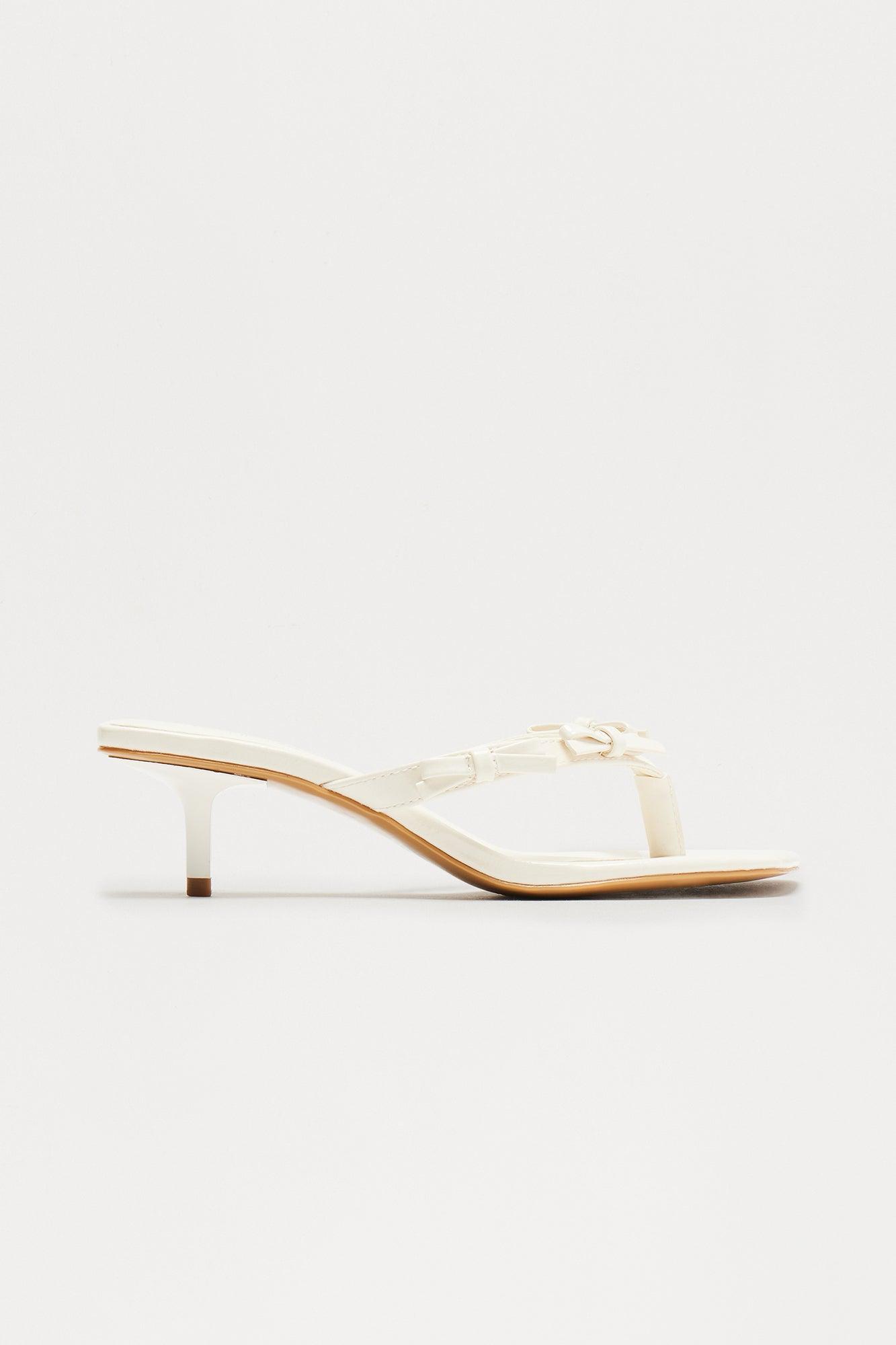 Lev Bow Kitten Heels - Ivory Product Image