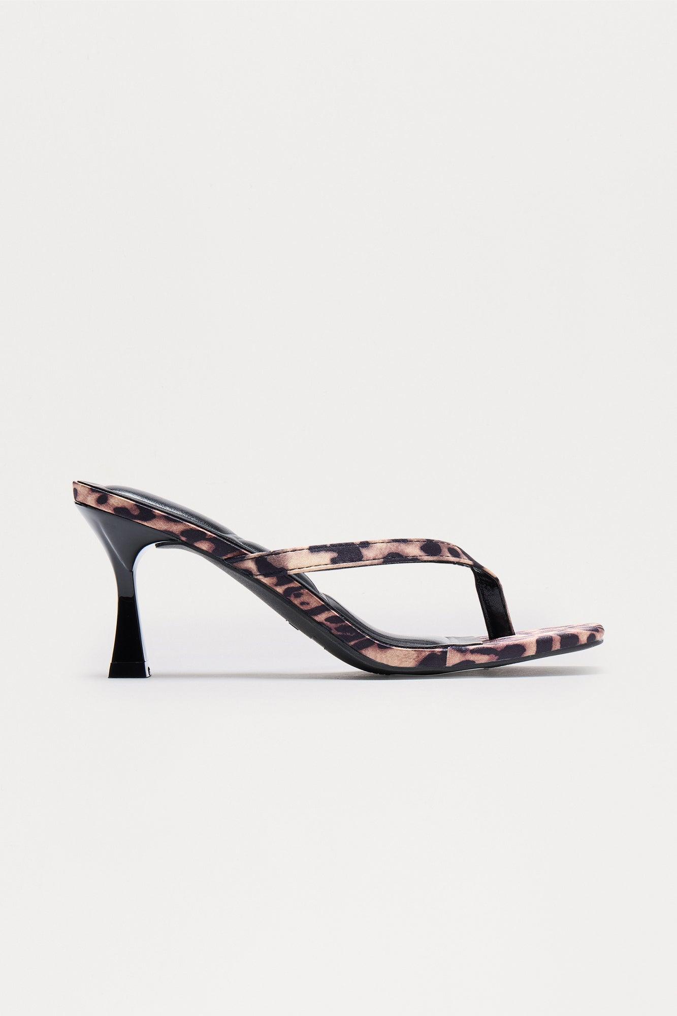 Blue Thong Mules - Leopard Female Product Image