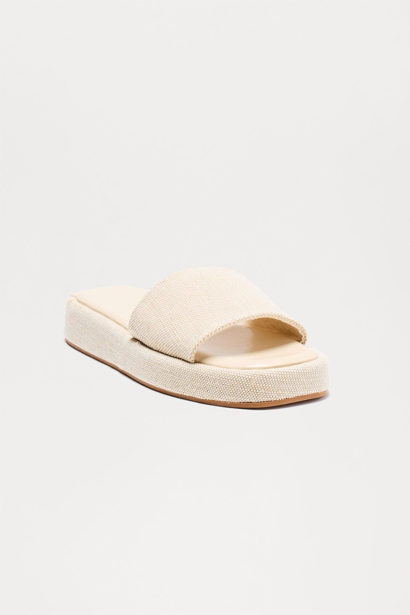 Enlow Linen Slip On Sandals - Beige Product Image