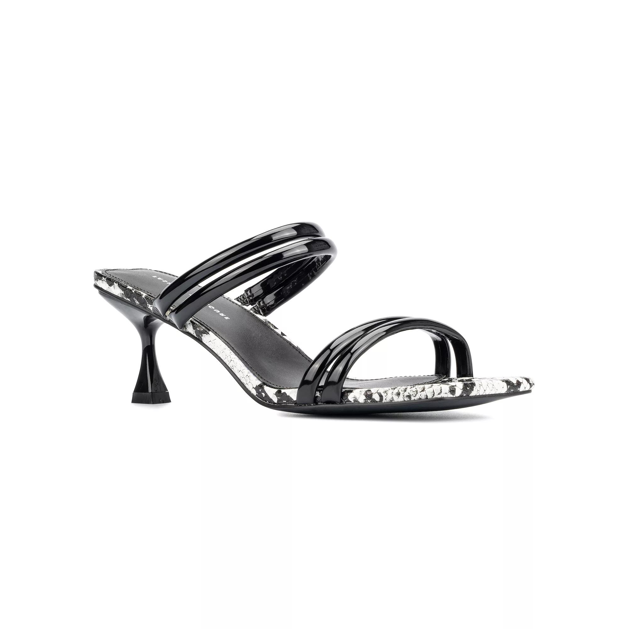 Fashion to Figure Lanna Women's Wide Width Heeled Sandals, Size: 7 Wide, Black Product Image