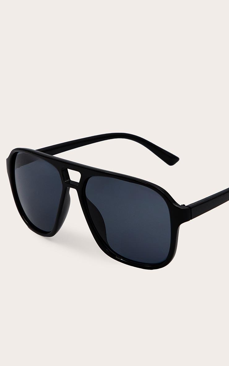 Black Angled Acrylic Frame Aviator Sunglasses Product Image