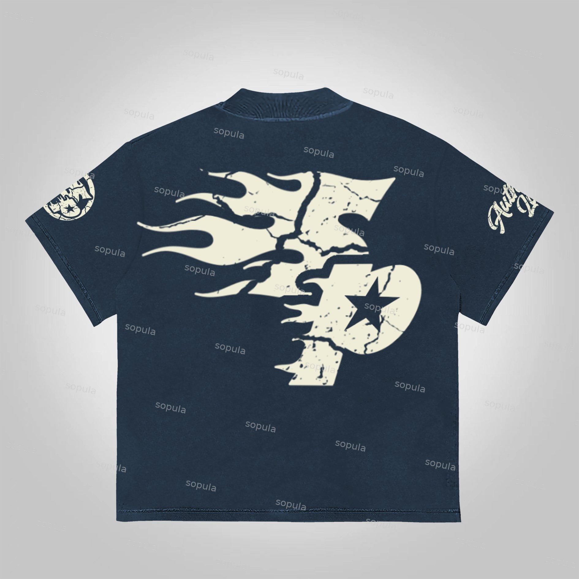 Sopula Studio Real Wise Vintage Print Pattern Cotton T-Shirt Product Image