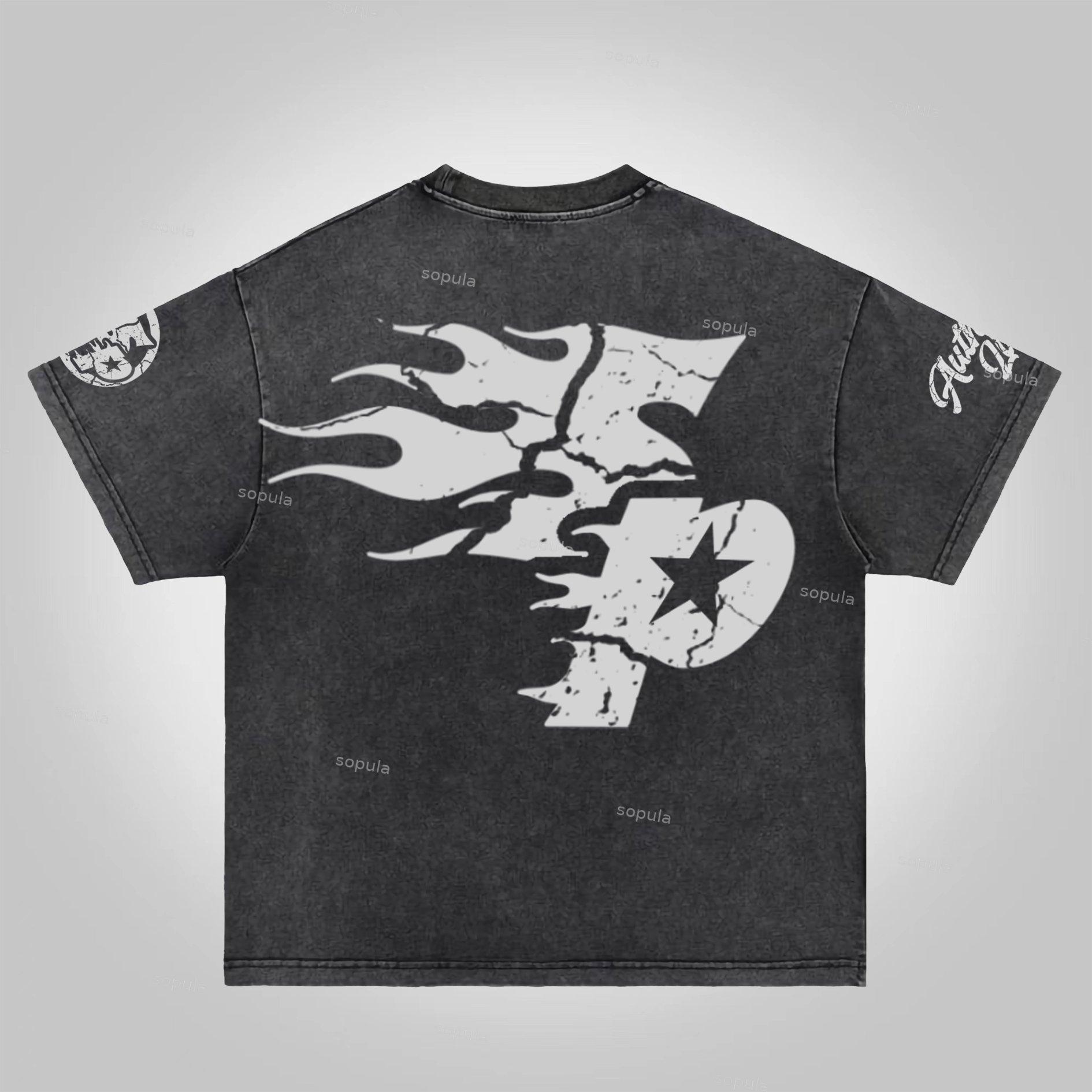 Sopula Studio God's Guide Old Print Graphic Washed T-Shirt Product Image