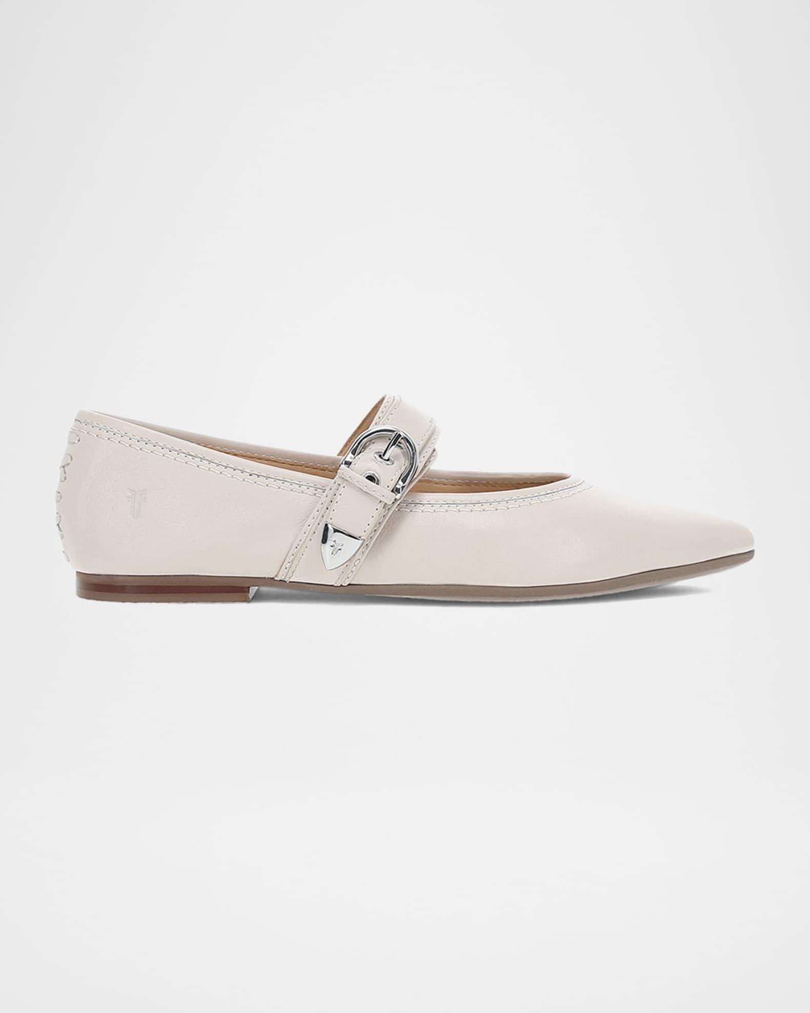 Heather Leather Mary Jane Ballerina Flats Product Image