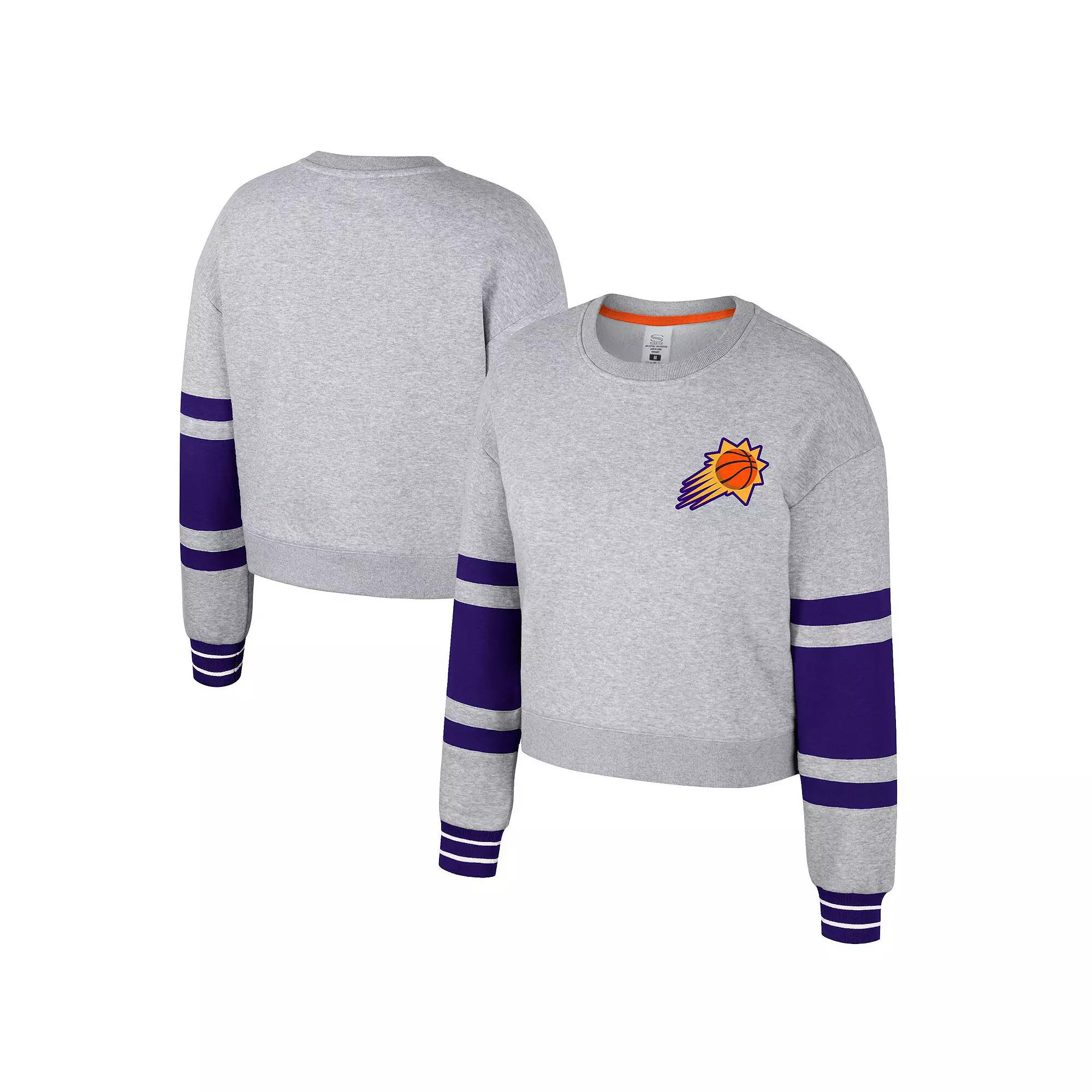 Women's Stadium Essentials Heather Gray Phoenix Suns 2024/25 City Edition Scrimmage Cropped Pullover Sweatshirt, Size: Large, Phx Grey Product Image