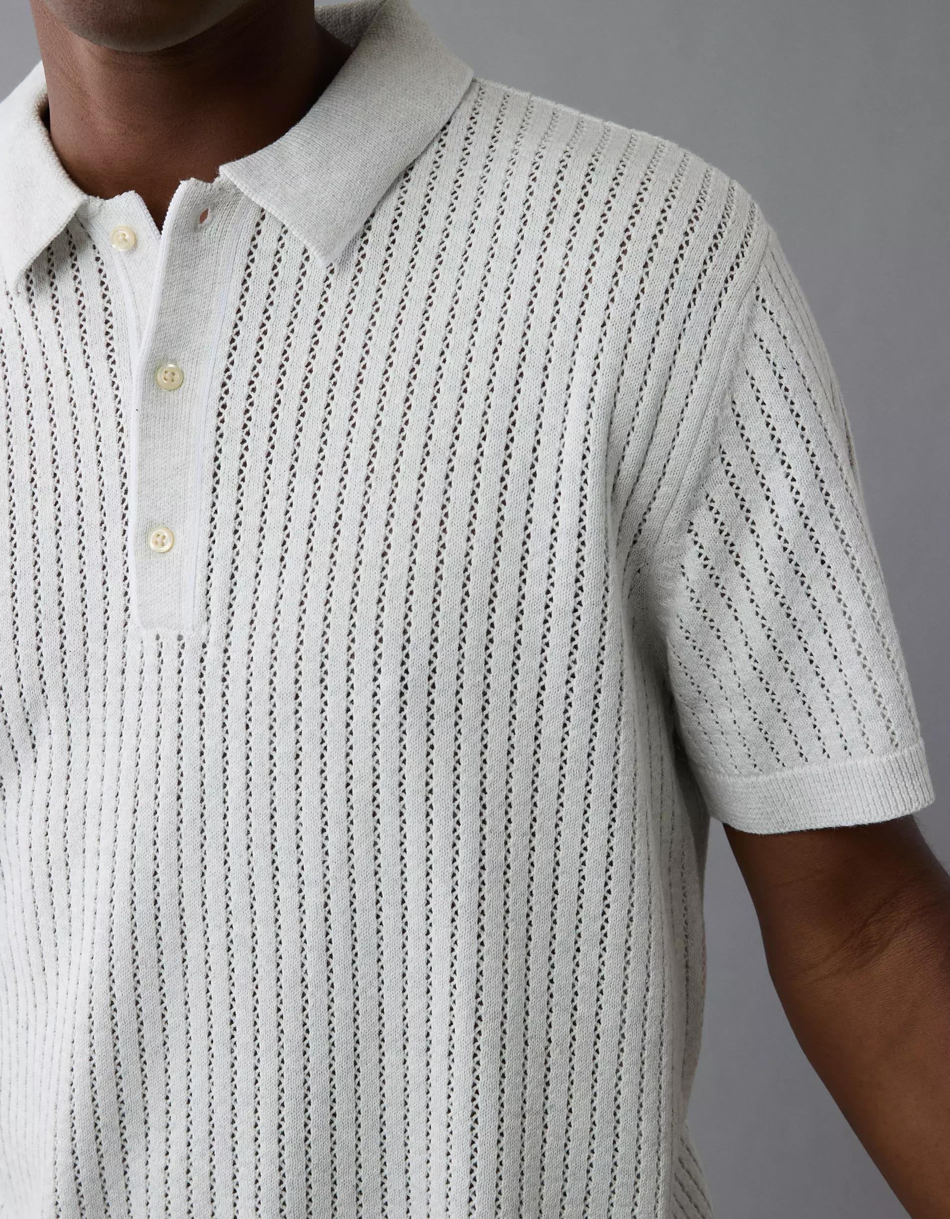 AE Weekend Tipped Sweater Polo Shirt Product Image