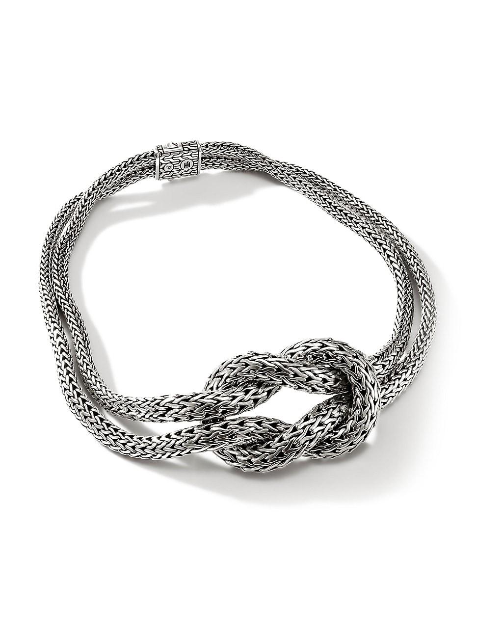 Womens Classic Chain Love Knot Sterling Silver Necklace Product Image