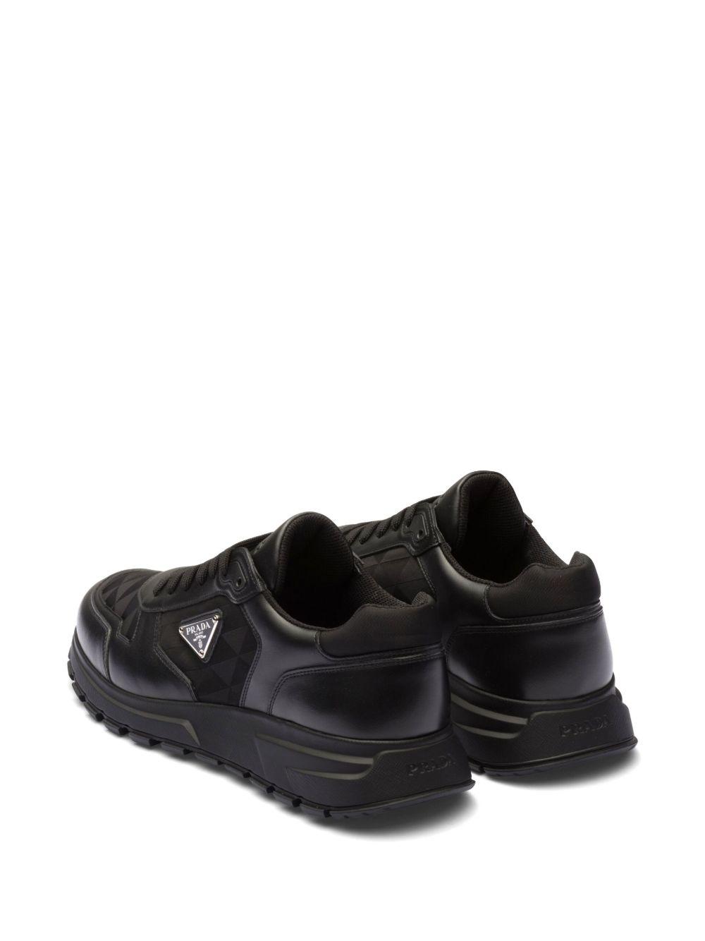 logo-jacquard leather sneakers Product Image