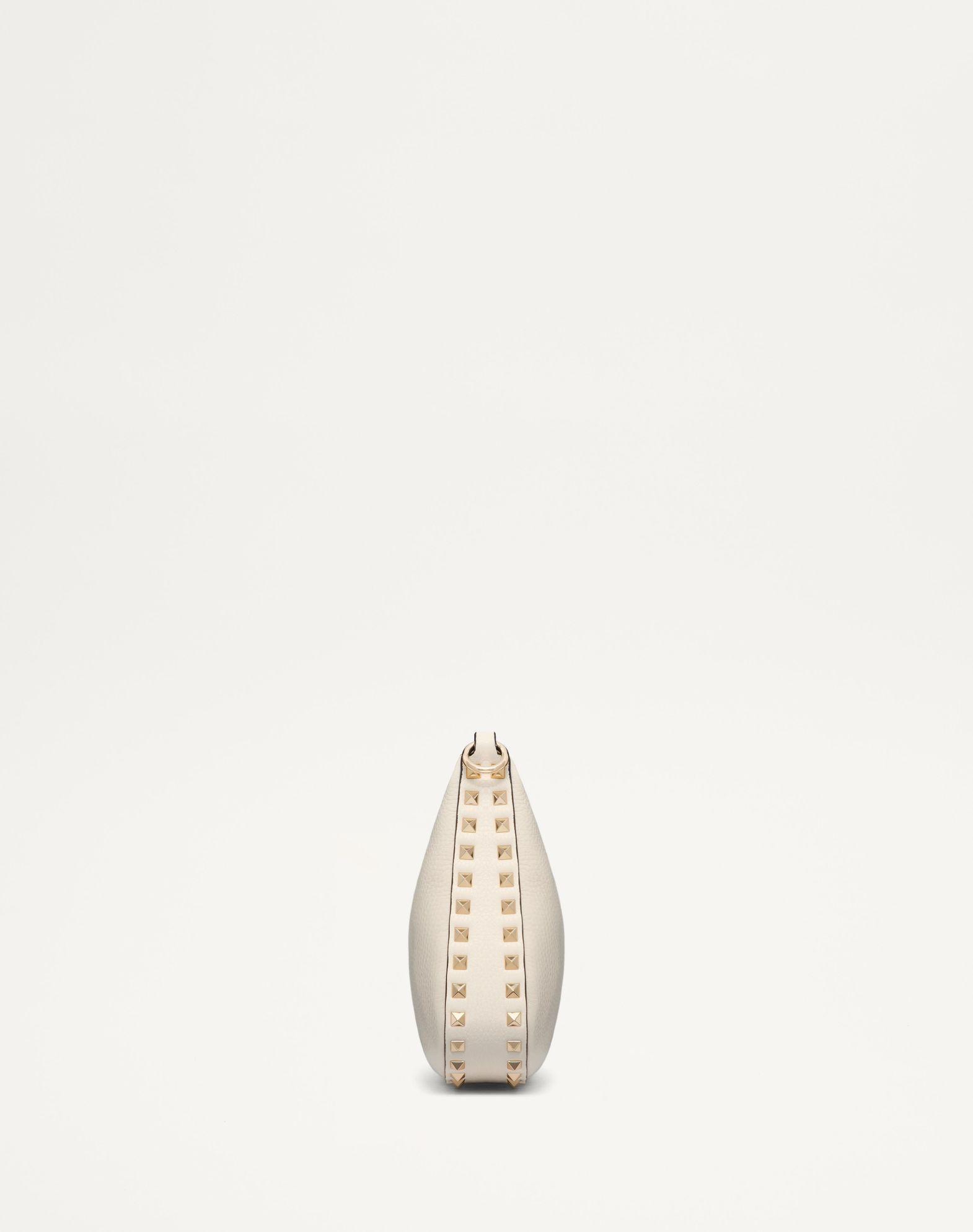 Small Rockstud Hobo Bag In Grainy Calfskin Product Image