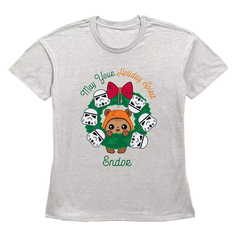 Women's Star Wars May Your Holiday Spirit Endor Graphic Tee,  Product Image