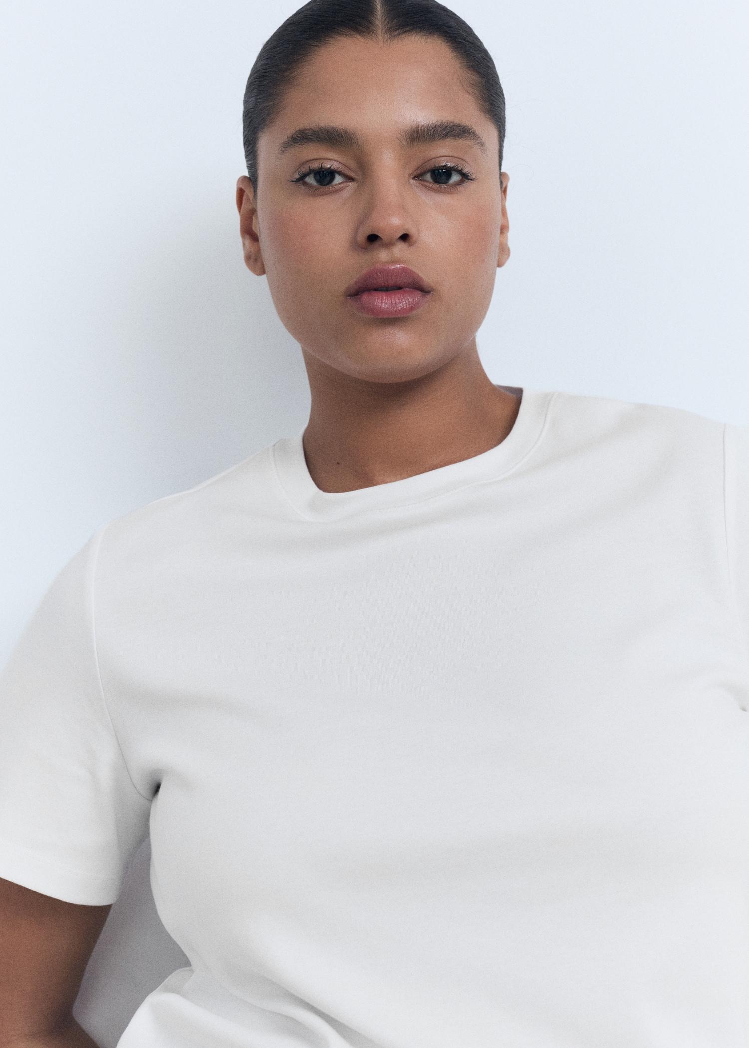 Cotton short-sleeved t-shirt - Women | MANGO USA Product Image