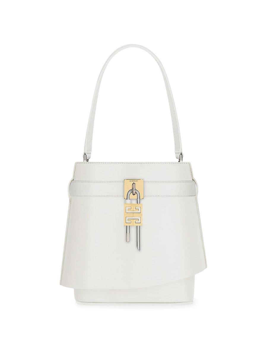 Womens Shark Lock Bucket Bag in Box Leather Product Image