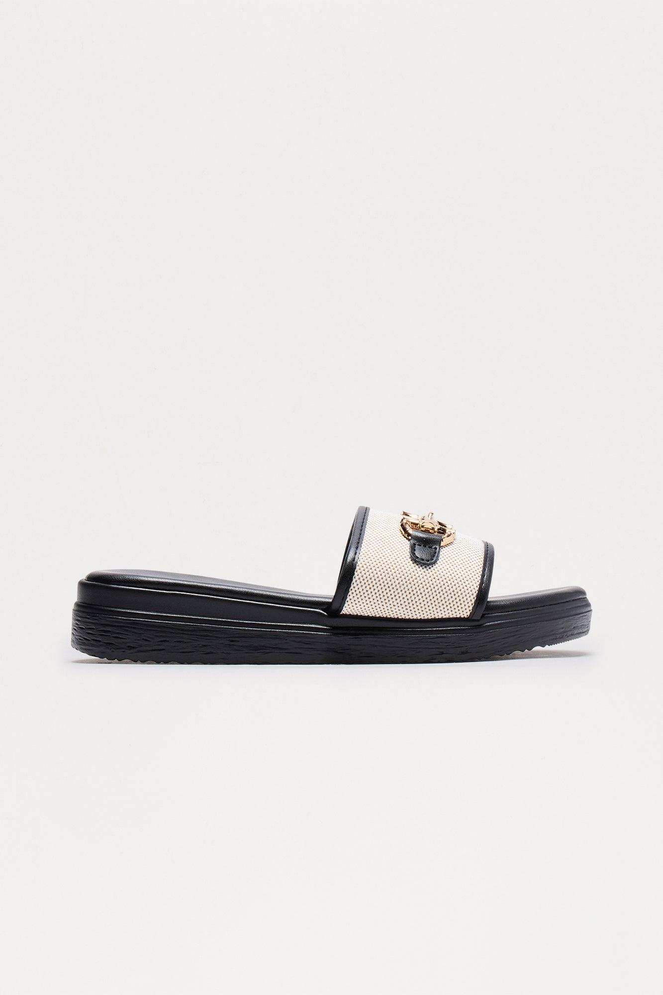 Genova Hardware Slip On Sandals - Black Product Image