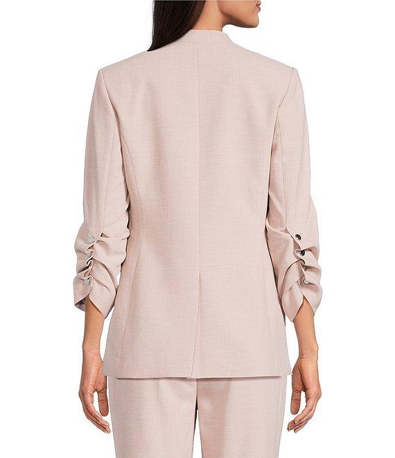 Calvin Klein Novelty Stand Collar 3/4 Sleeve One-Button Front Jacket Product Image