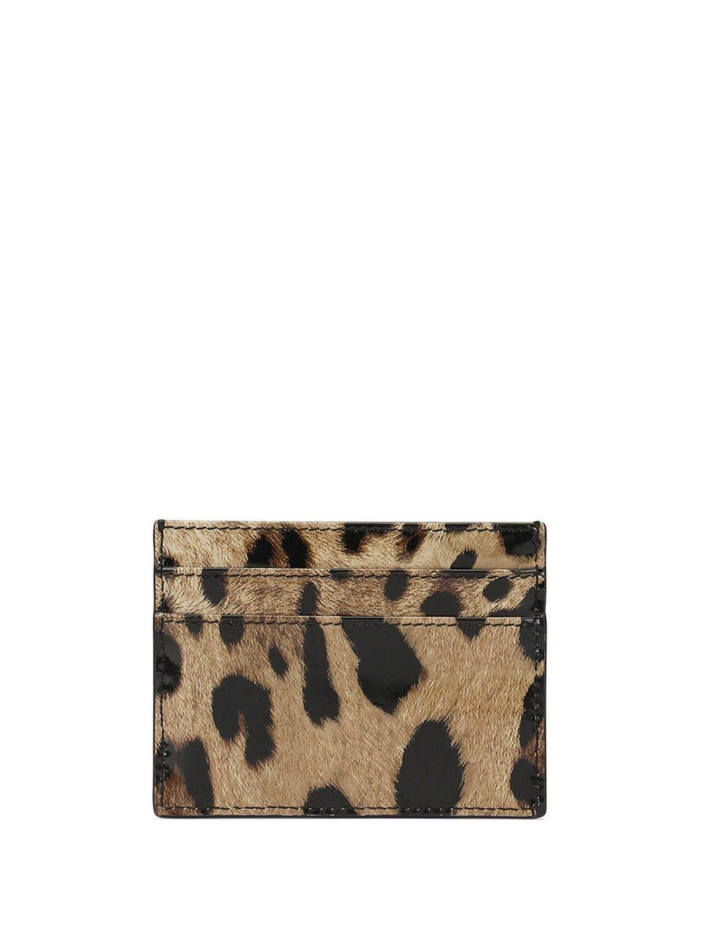 leopard-print leather card holder Product Image