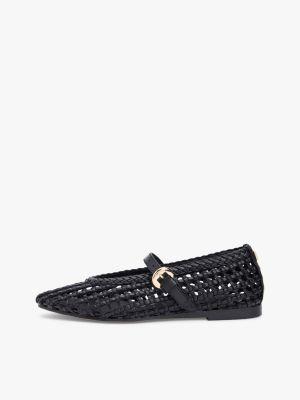 Woven Leather Mix Mary Jane Flat Product Image