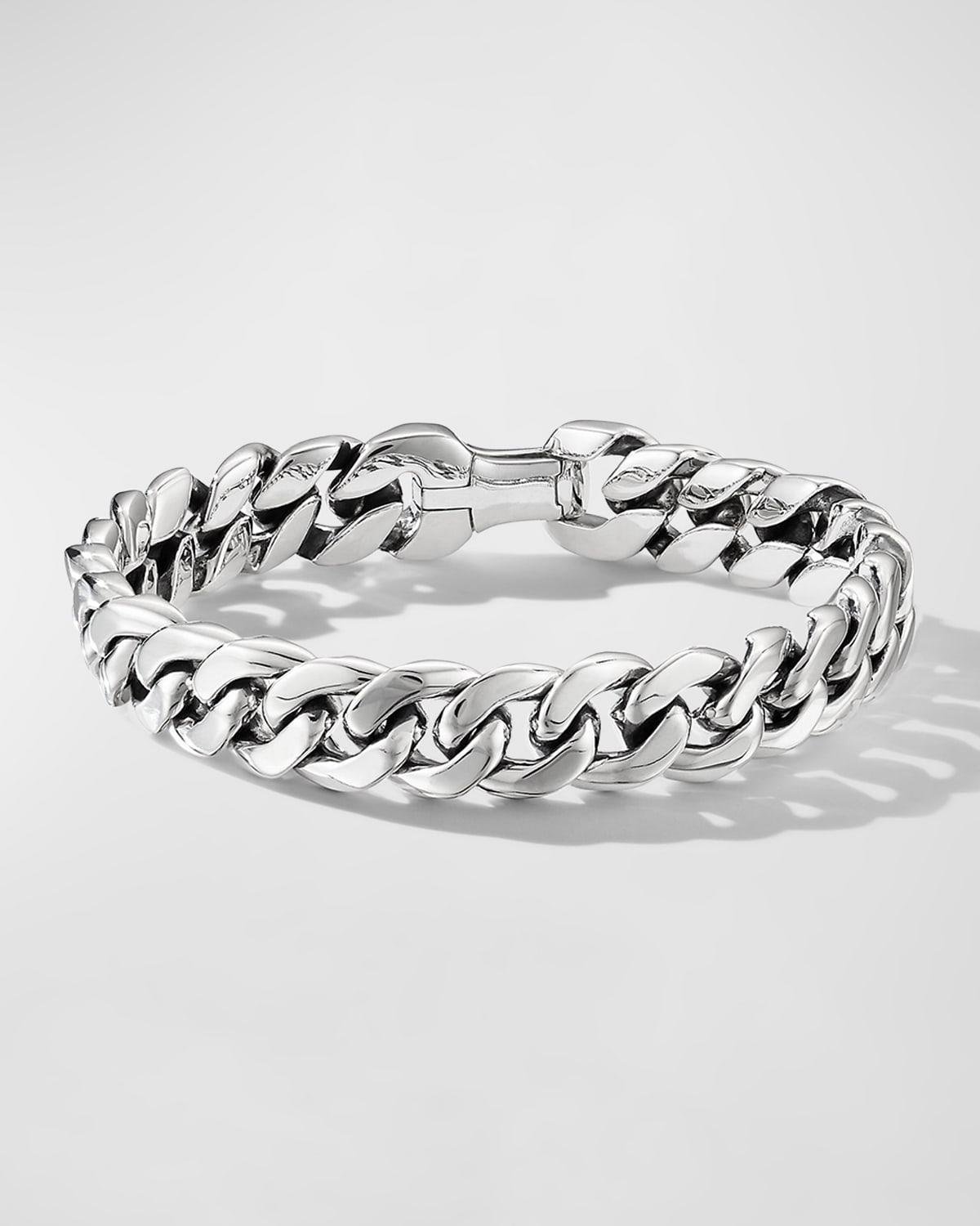 Mens Curb Chain Bracelet in Silver, 11.5mm Product Image
