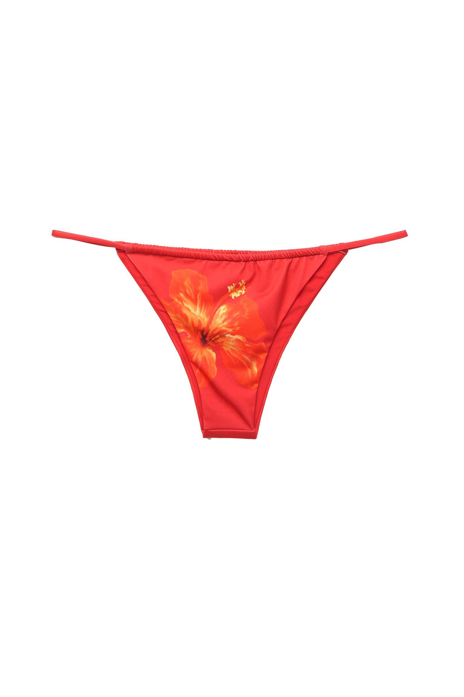 Floral bikini bottoms with gathered detail Product Image