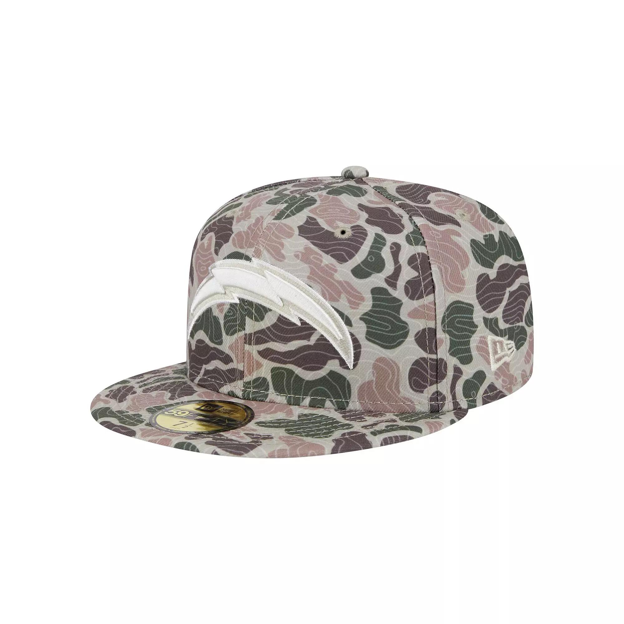Men's New Era  Los Angeles Chargers Geo Camo 59FIFTY Fitted Hat, Size: 7 3/8, Green Product Image