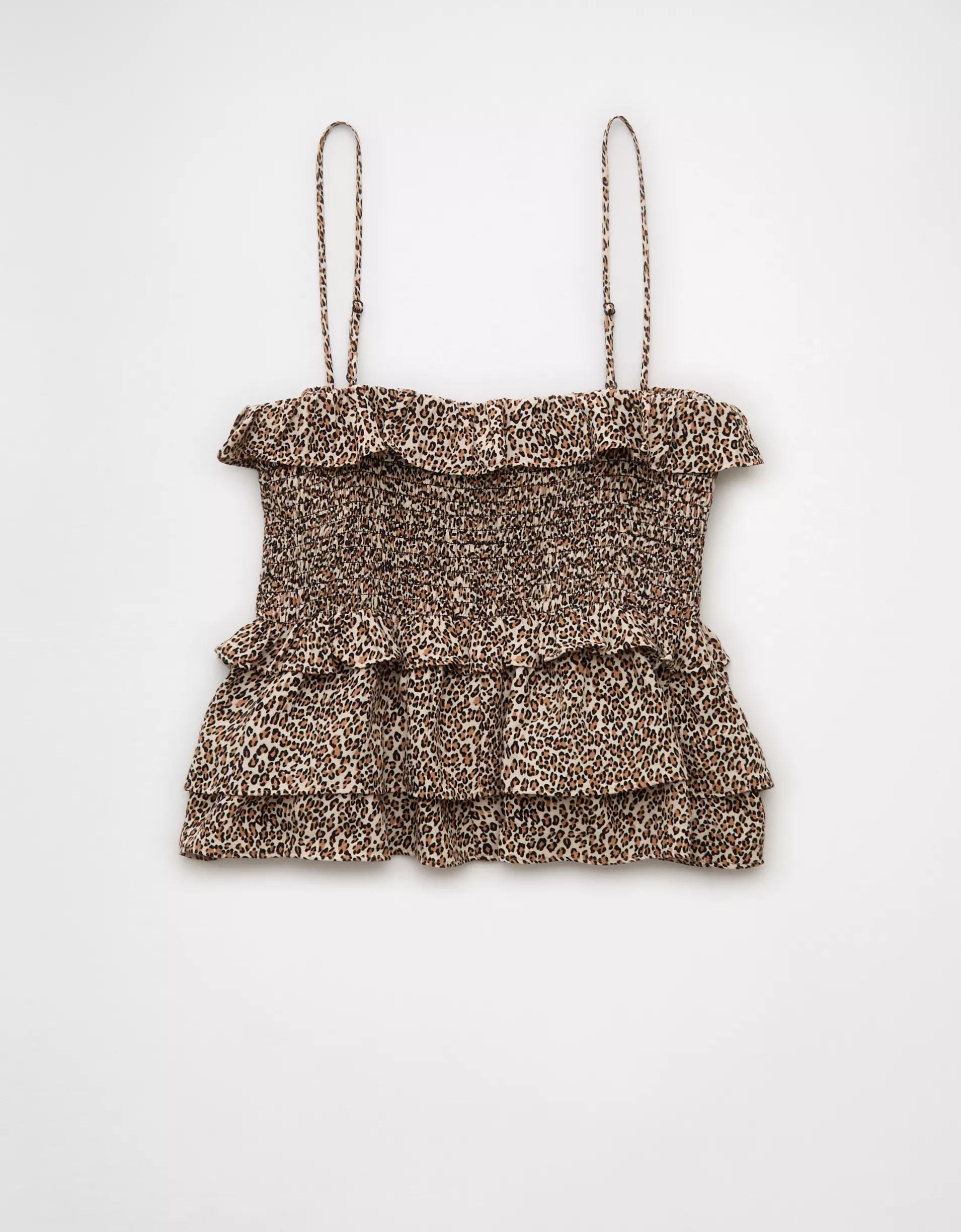 AE Square Neck Smocked Ruffle Cami Product Image