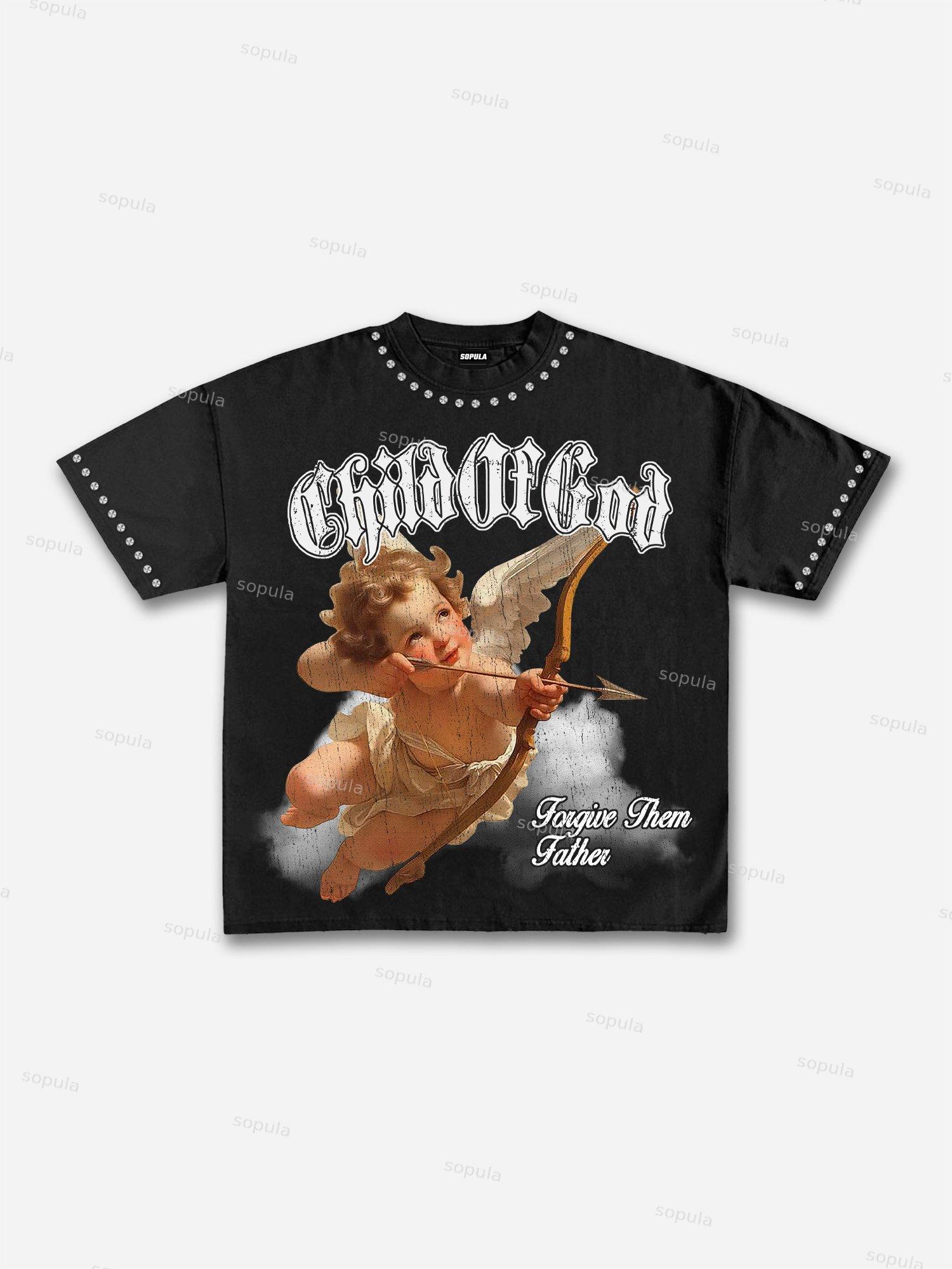 Archery Angel Bible Graphic Cotton T-shirt Product Image