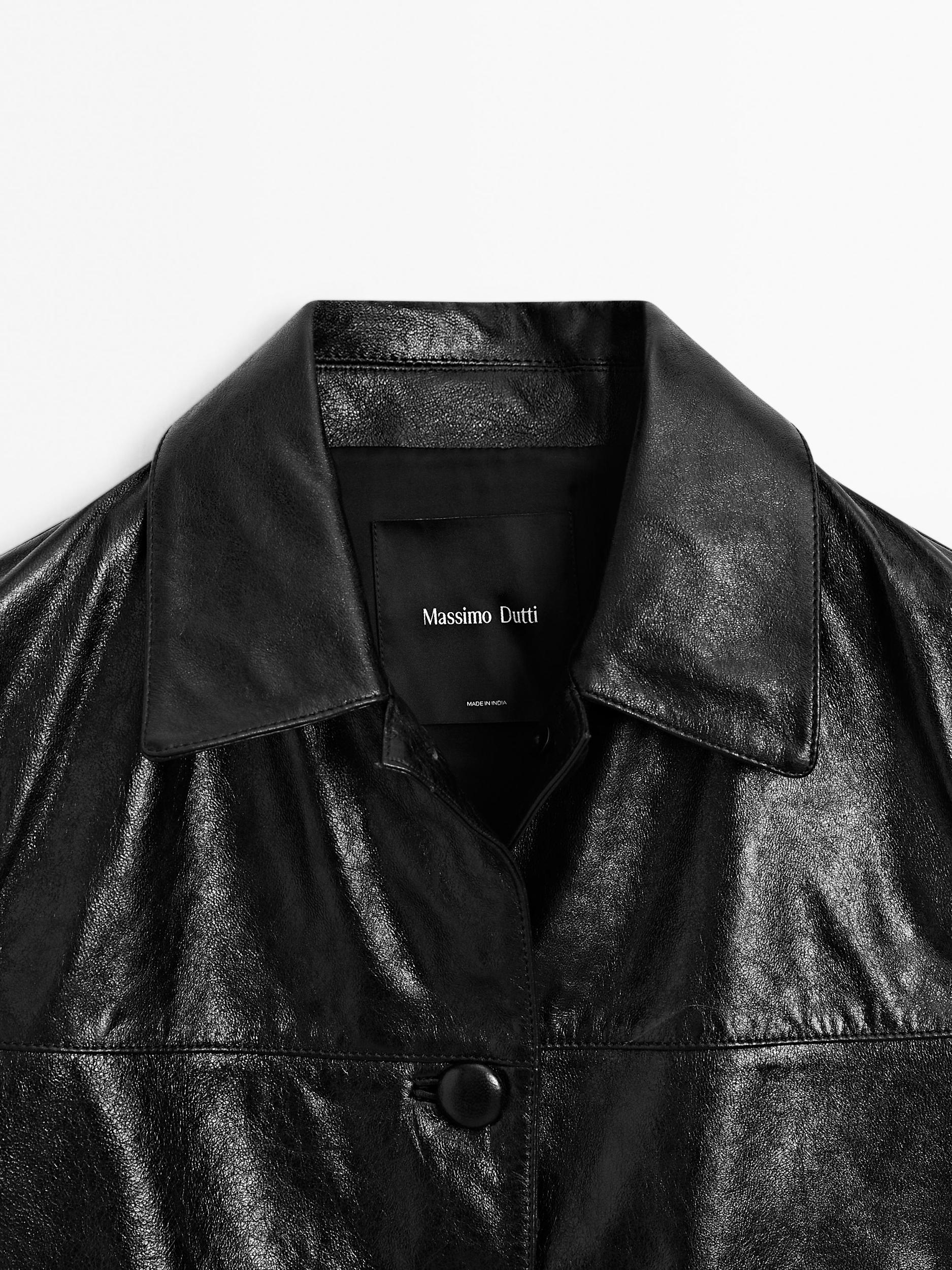 Cropped nappa leather jacket Product Image