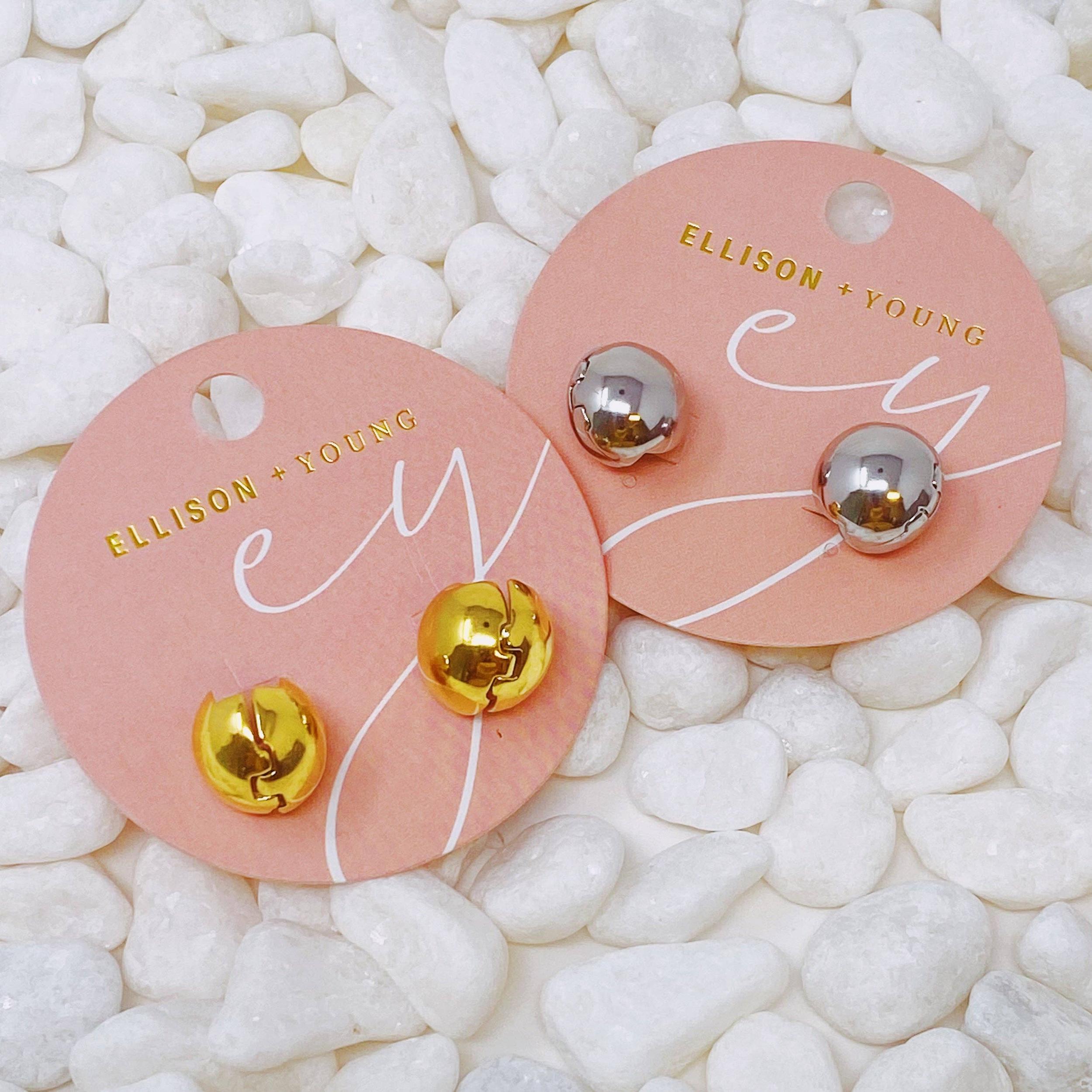 Seamlessly Round Stud Hoop Earrings Product Image