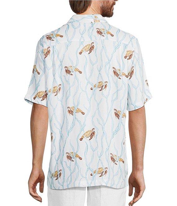 Caribbean Turtle Print Short Sleeve Woven Shirt Product Image
