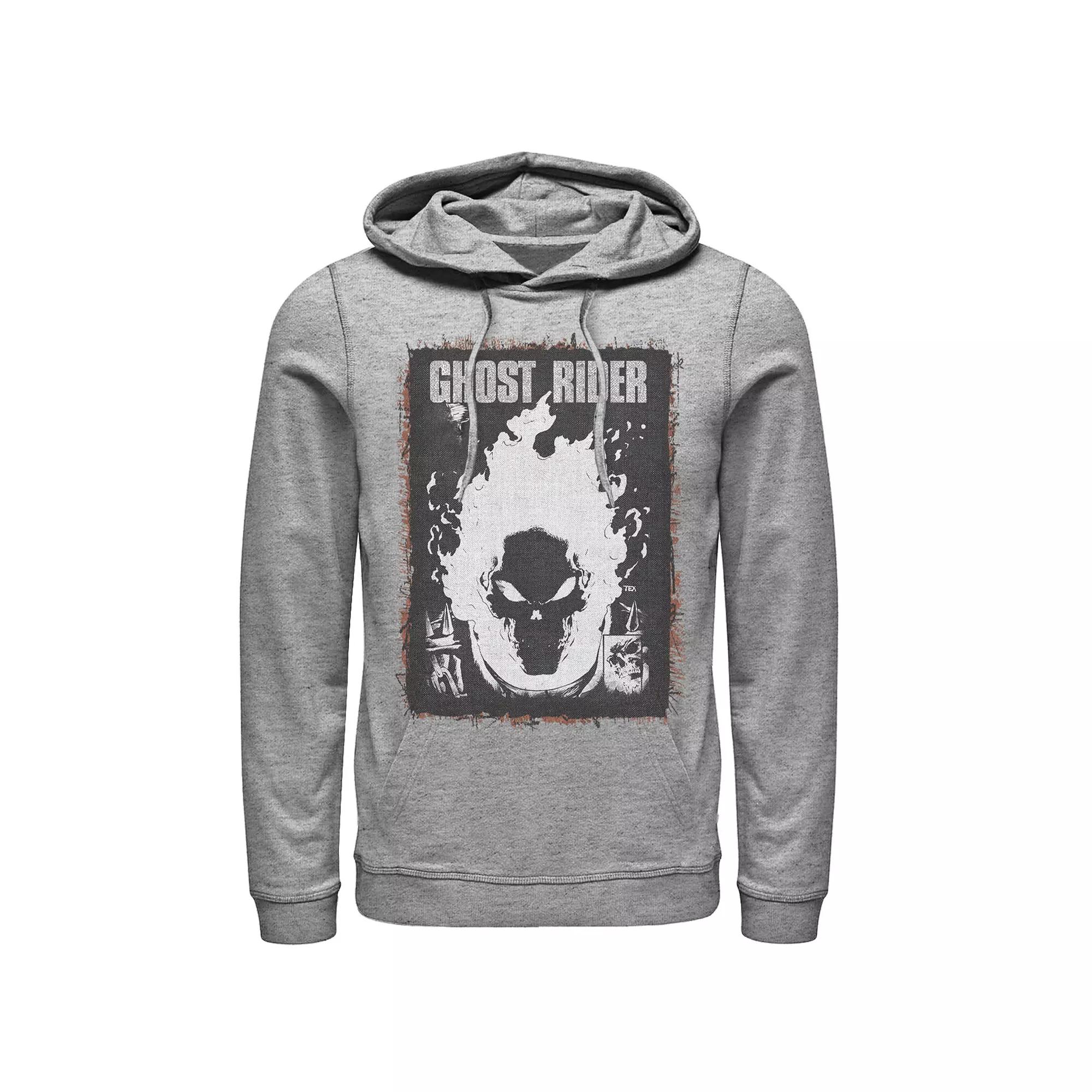 Men's Marvel Ghost Rider Dark Distressed Poster Hoodie,  Product Image