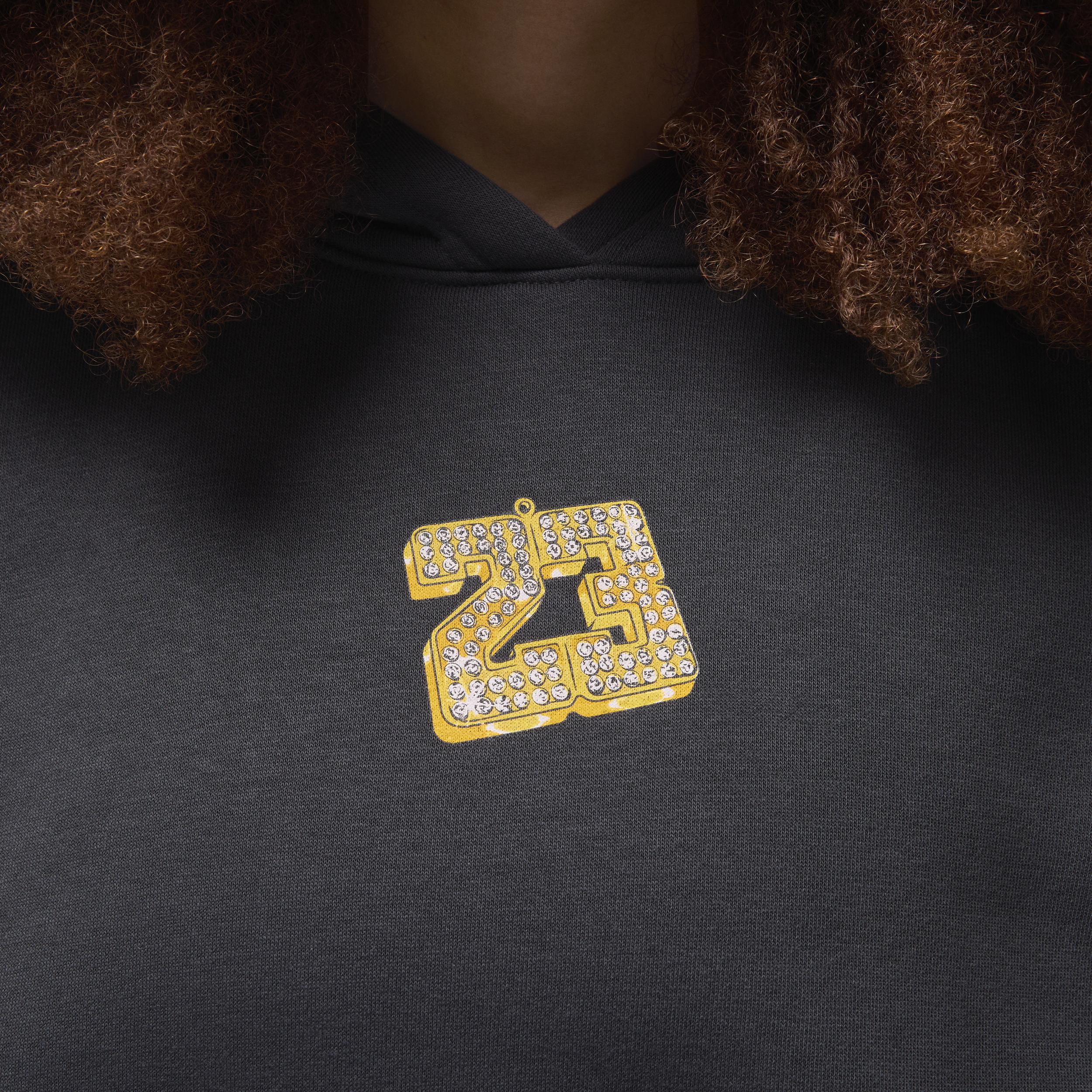 Jordan Womens Jordan Brooklyn Fleece Pullover 24 Gel - Womens Off Noir/Gym Red Product Image