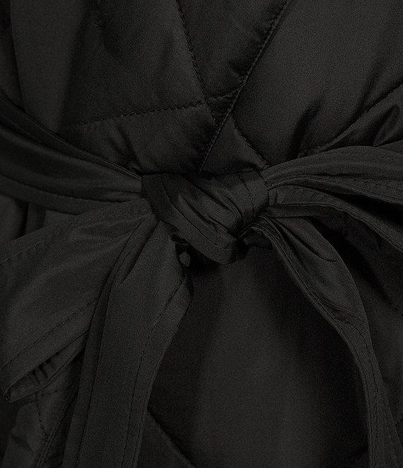 GB Long Quilted Nylon Wrap Puffer Coat Product Image
