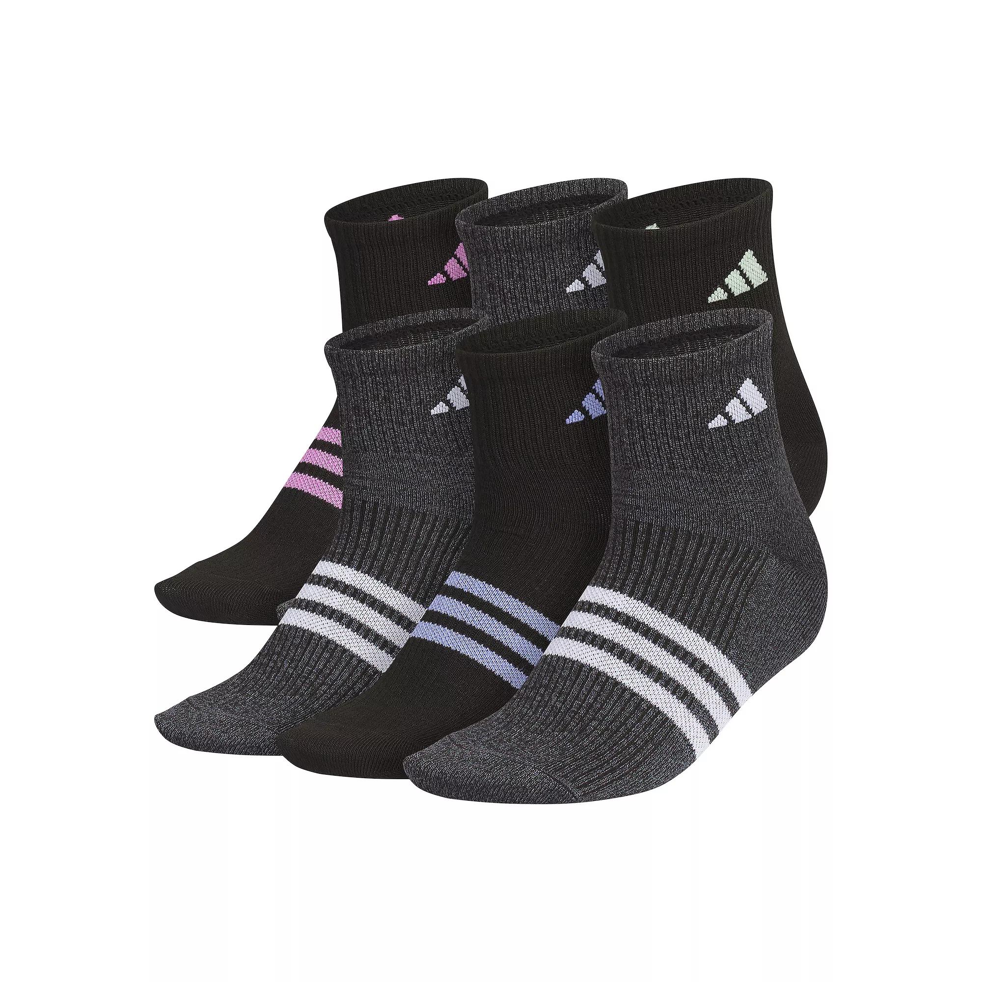 Women's adidas Superlite 3.0 6-Pack Quarter Socks, Size: 5-10, Black Product Image