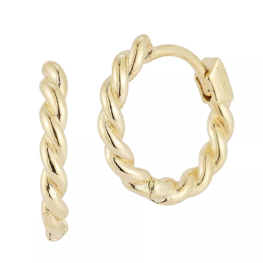 LUMINOR GOLD 14k Gold Twist Huggie Hoop Earrings, Women's Product Image