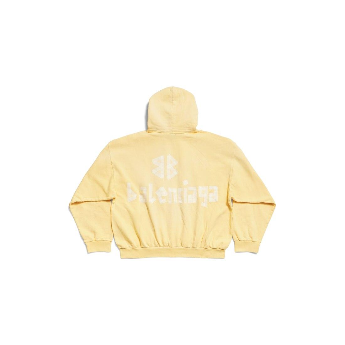 Men's Tape Type Ripped Pocket Hoodie in Yellow Product Image