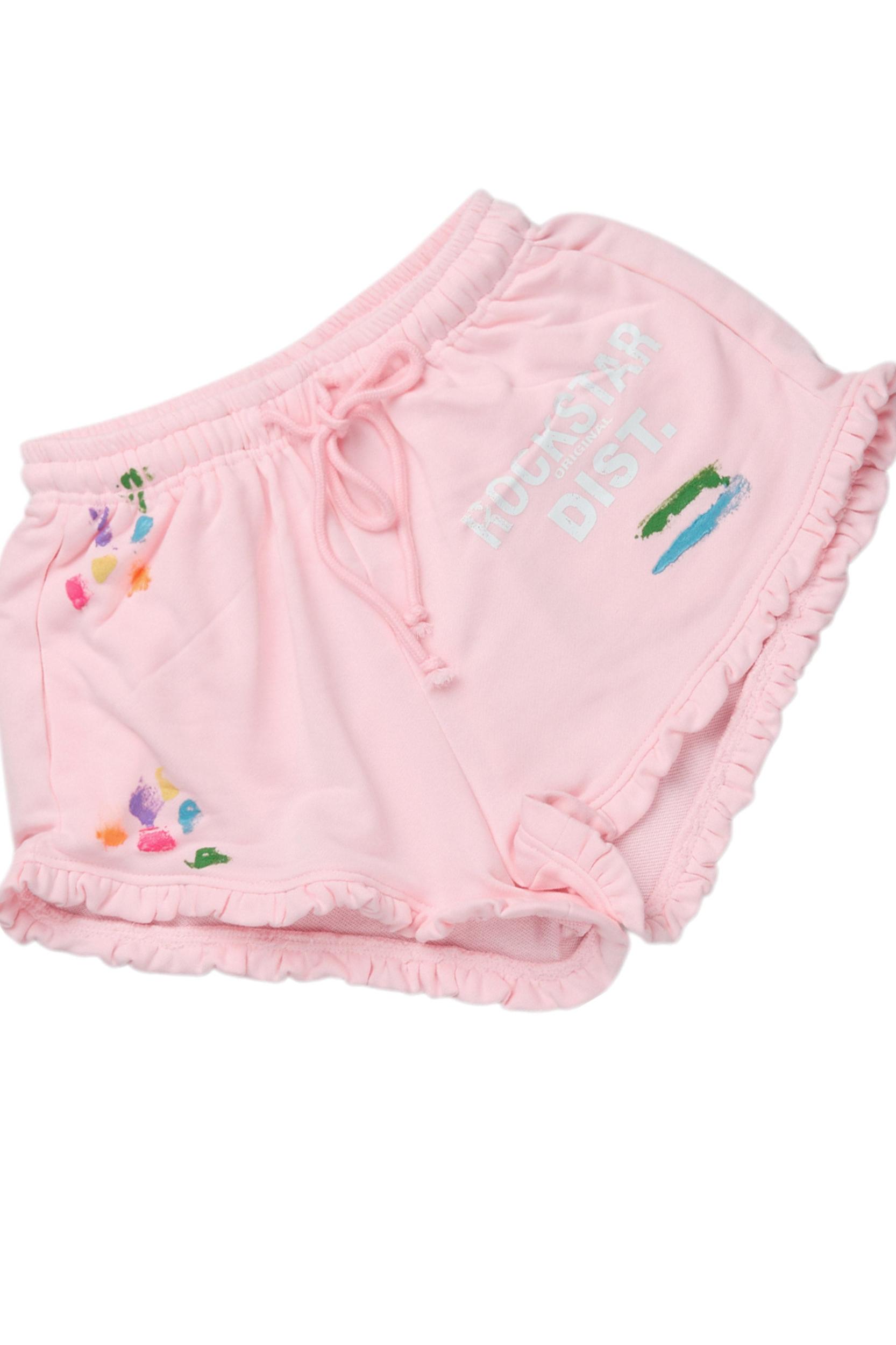 Jaimie Pink Crop Short Set Female Product Image