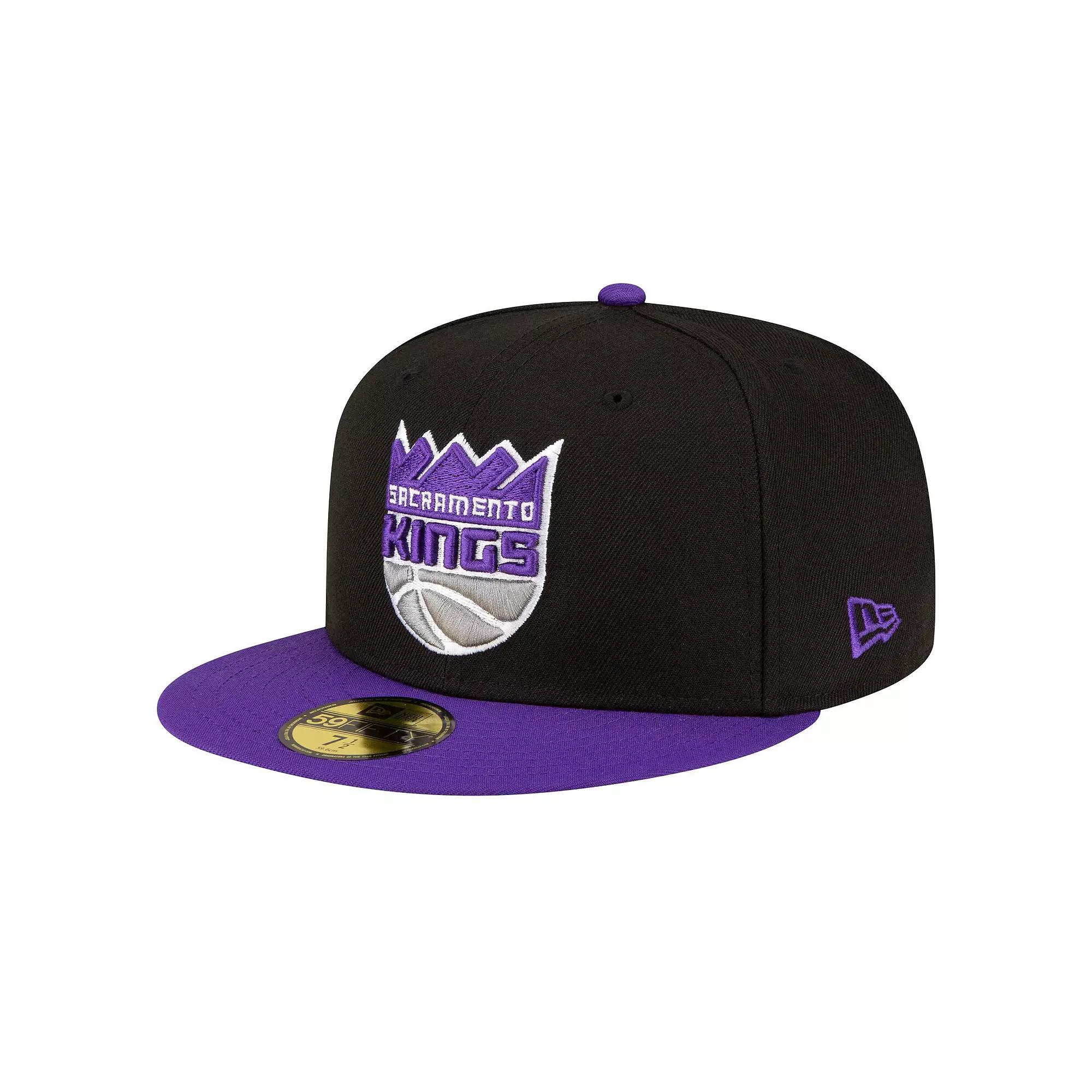 Men's New Era Black/Purple Sacramento Kings 2-Tone 59FIFTY Fitted Hat,  Product Image
