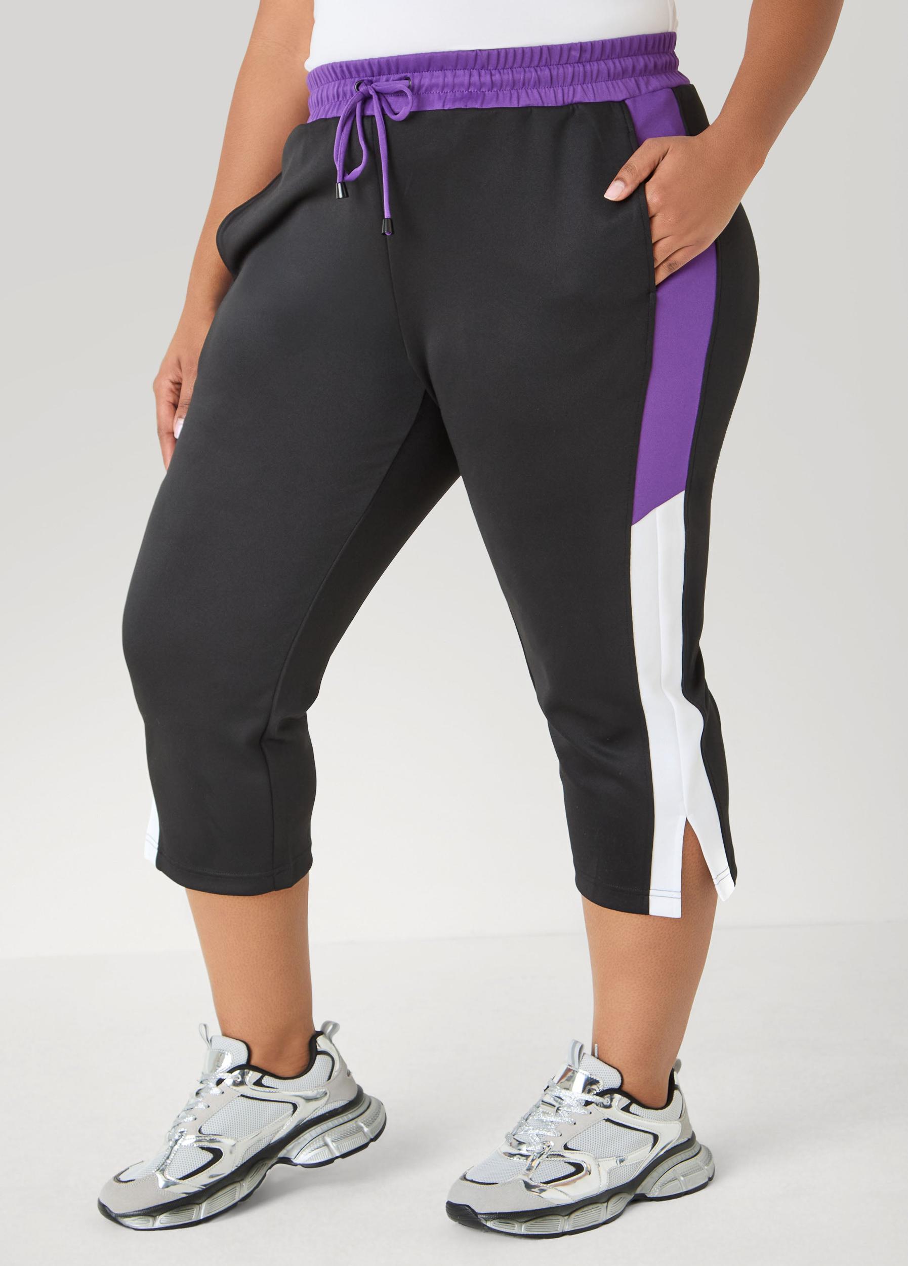 Side Split Colorblock Capris Product Image