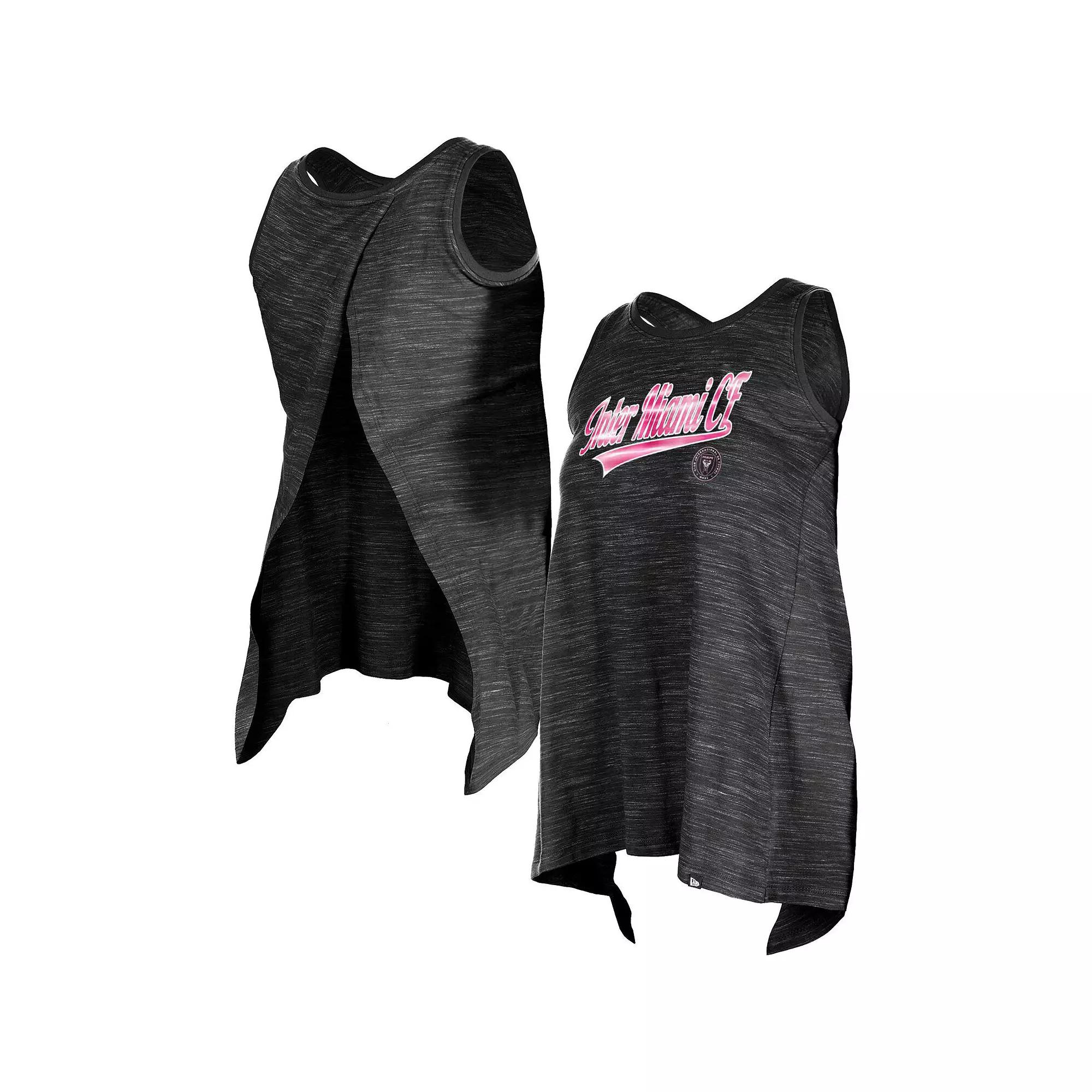 Women's 5th & Ocean by New Era Black Inter Miami CF Athletic Cross Back Tank Top,  Product Image