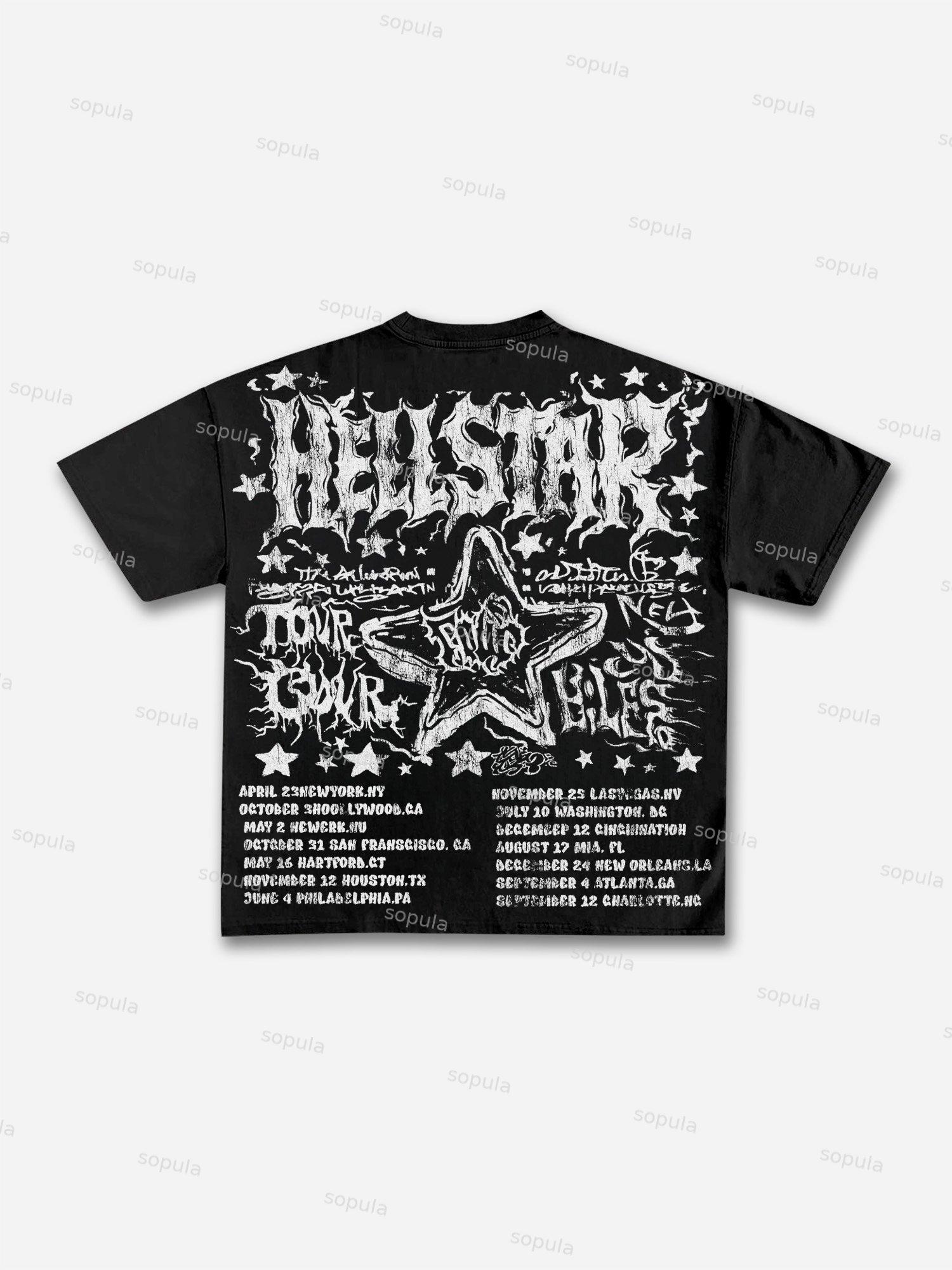 Retro Worldwide Graphic Cotton T-shirt Product Image