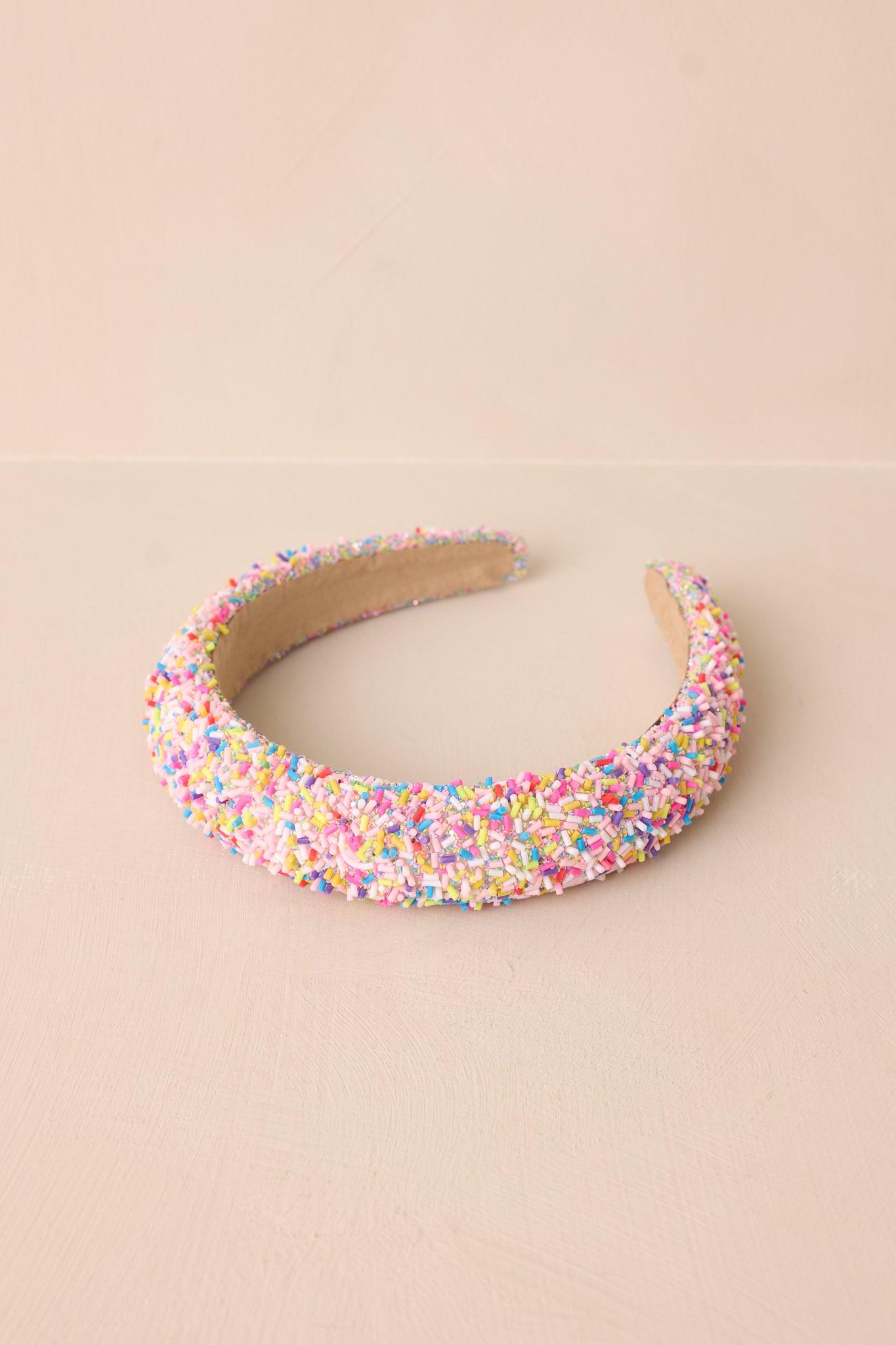 Sweet Treat Light Pink Sprinkled Headband Product Image