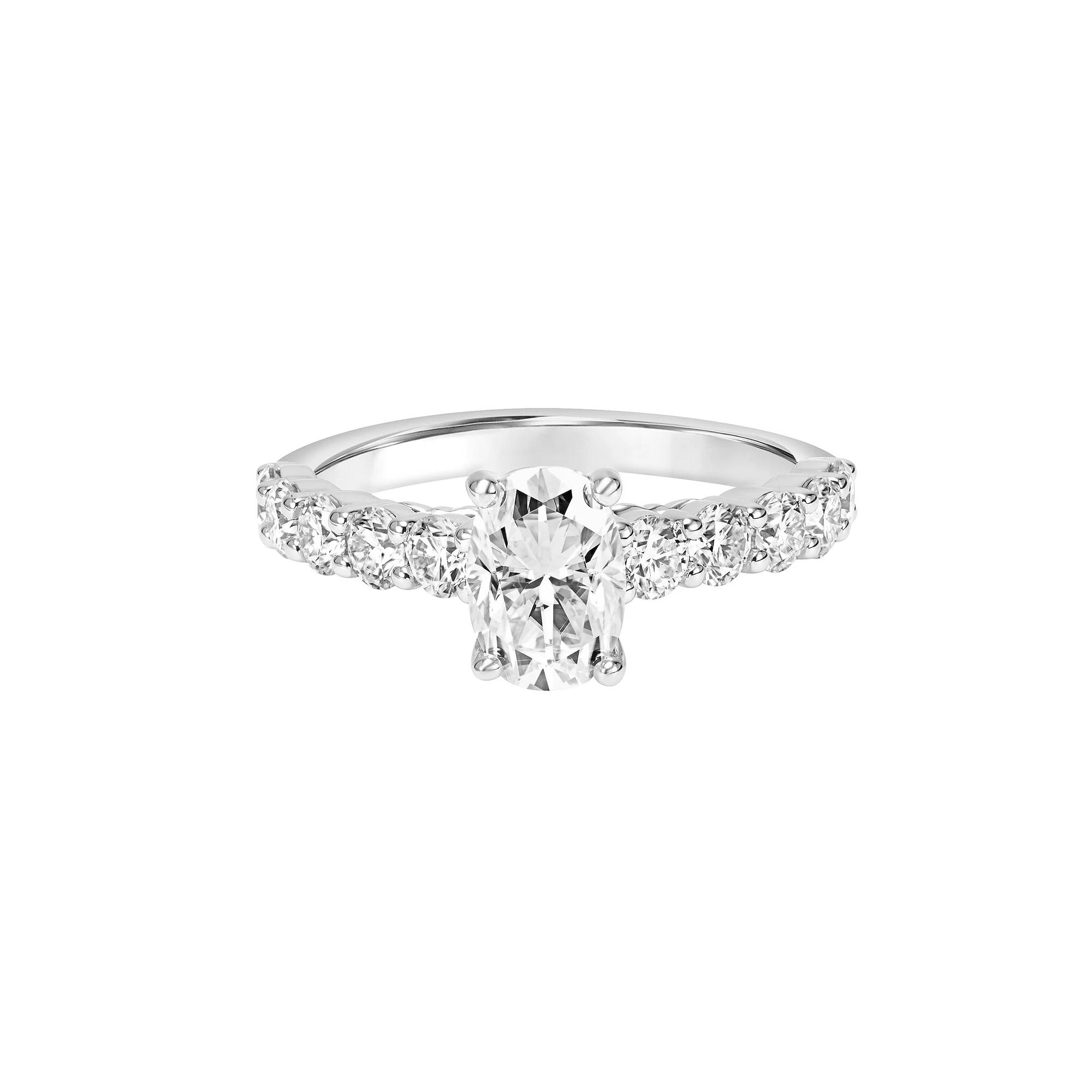 Love Always Sterling Silver 2 Carat T.G.W. Lab-Created Moissanite Engagement Ring, Women's,  Product Image