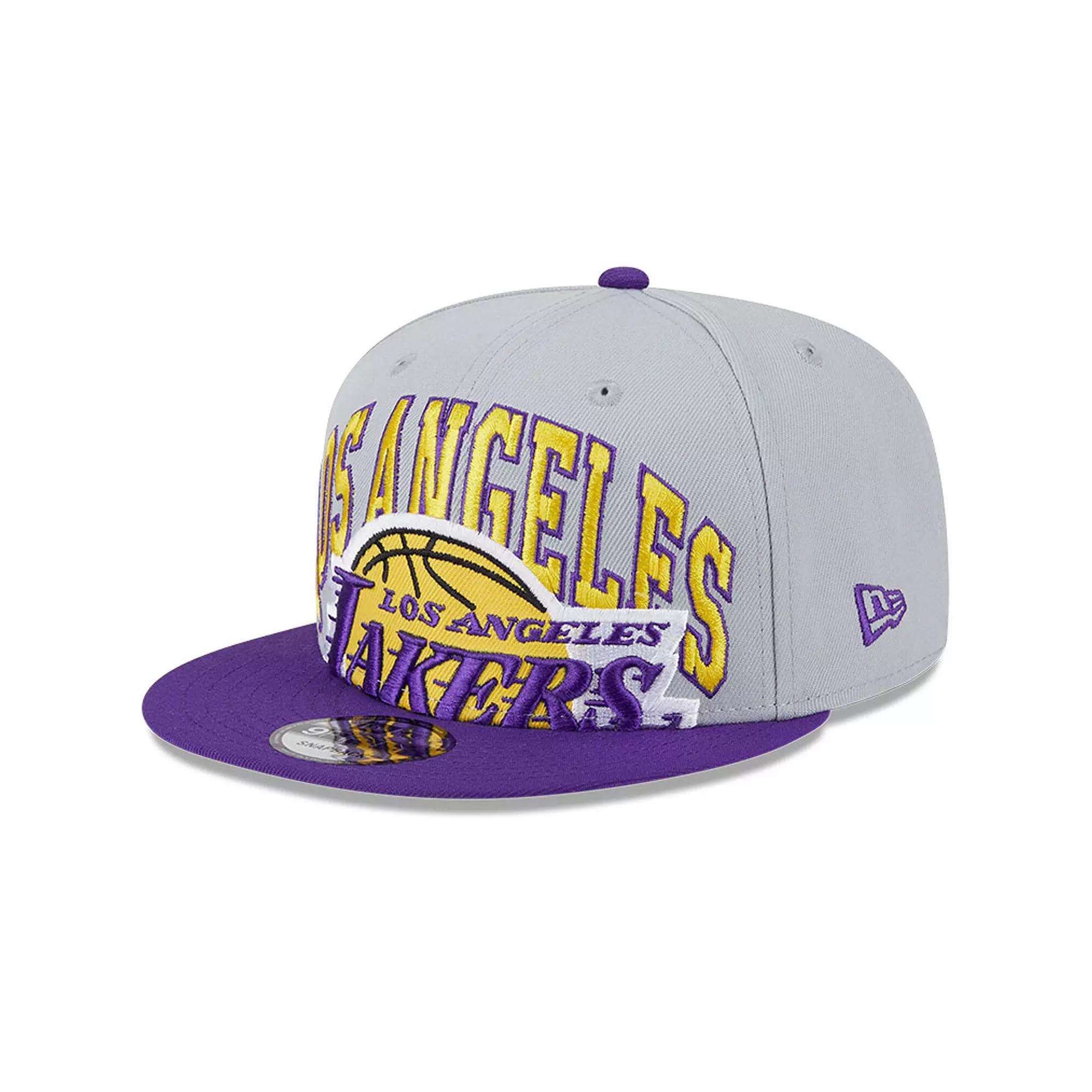 Men's New Era Gray/Purple Los Angeles Lakers Tip-Off Two-Tone 9FIFTY Snapback Hat, Grey Product Image