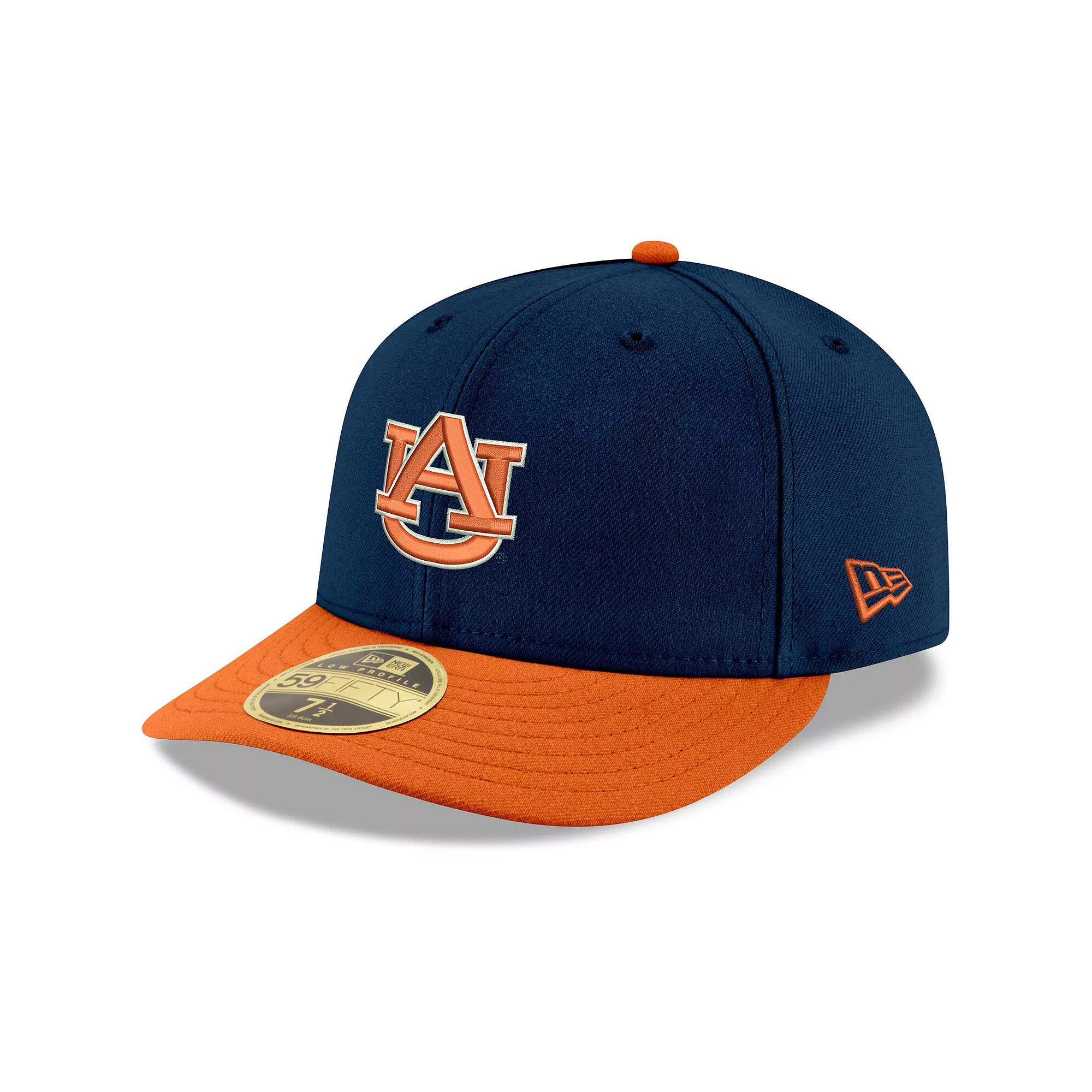 Men's New Era Navy/Orange Auburn Tigers Basic Low Profile 59FIFTY Fitted Hat, Size: 7 1/2, Blue Product Image