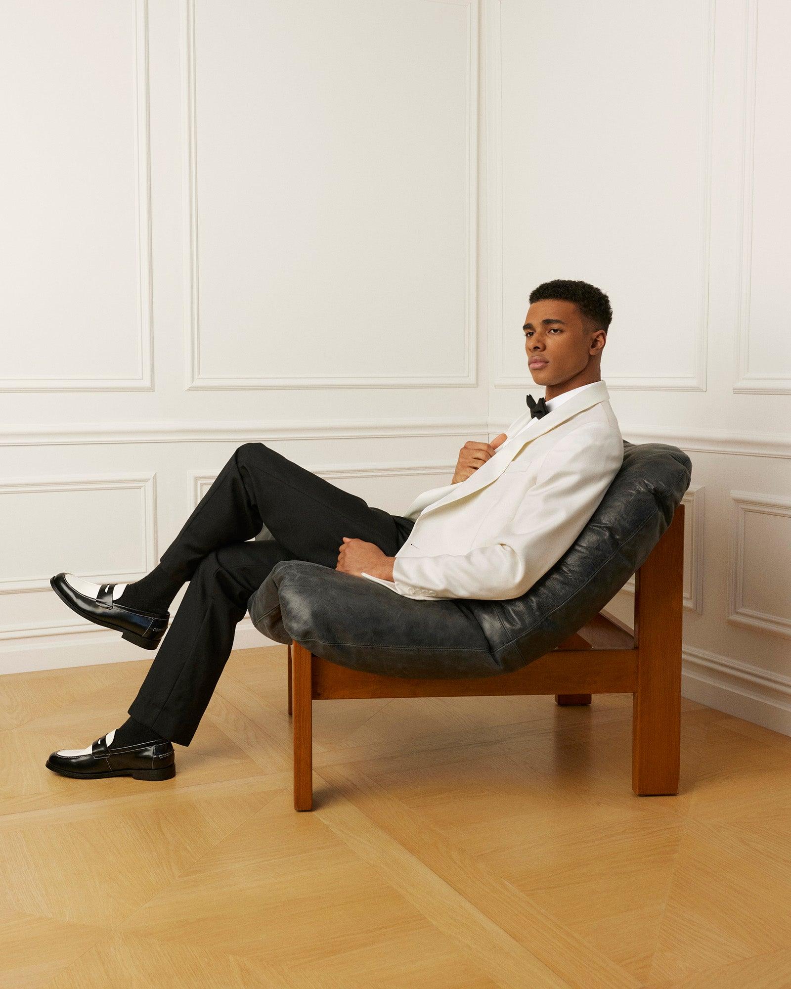 NATAN BLACK/WHITE LEATHER Male Product Image