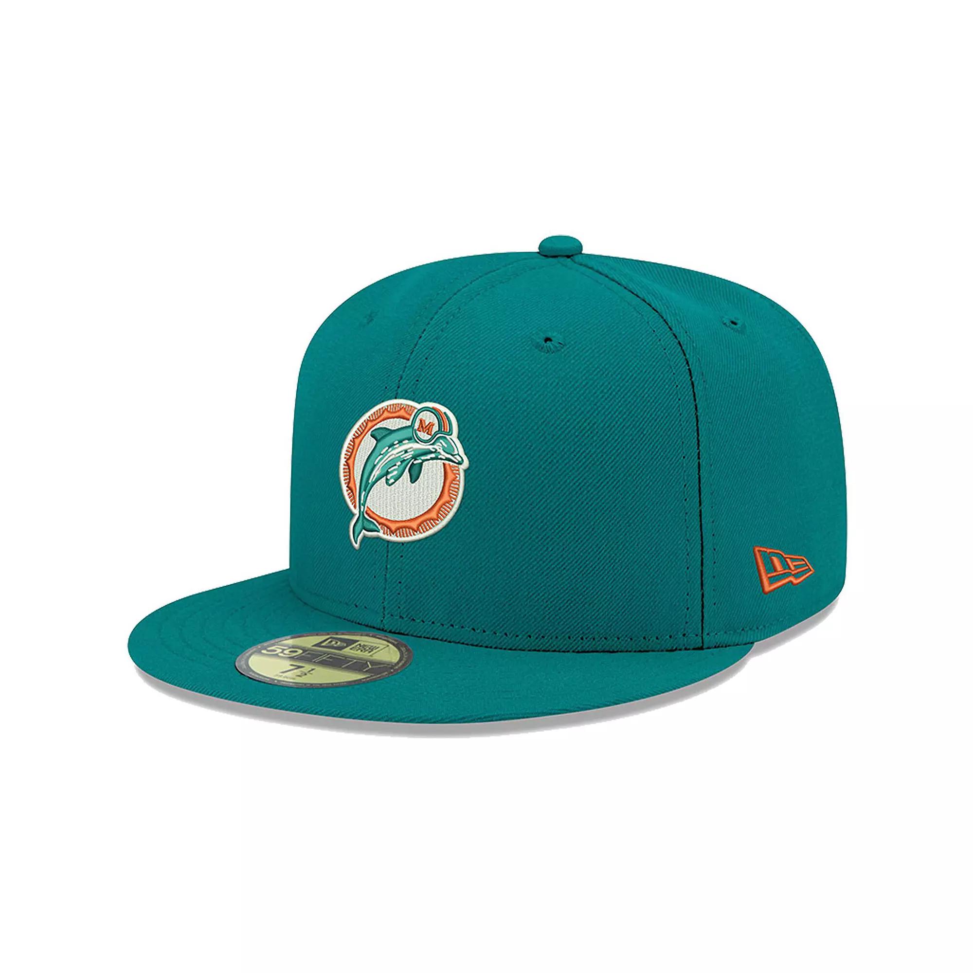 Mens New Era Aqua Miami Dolphins Omaha Throwback 59FIFTY Fitted Hat Turquoise A Product Image