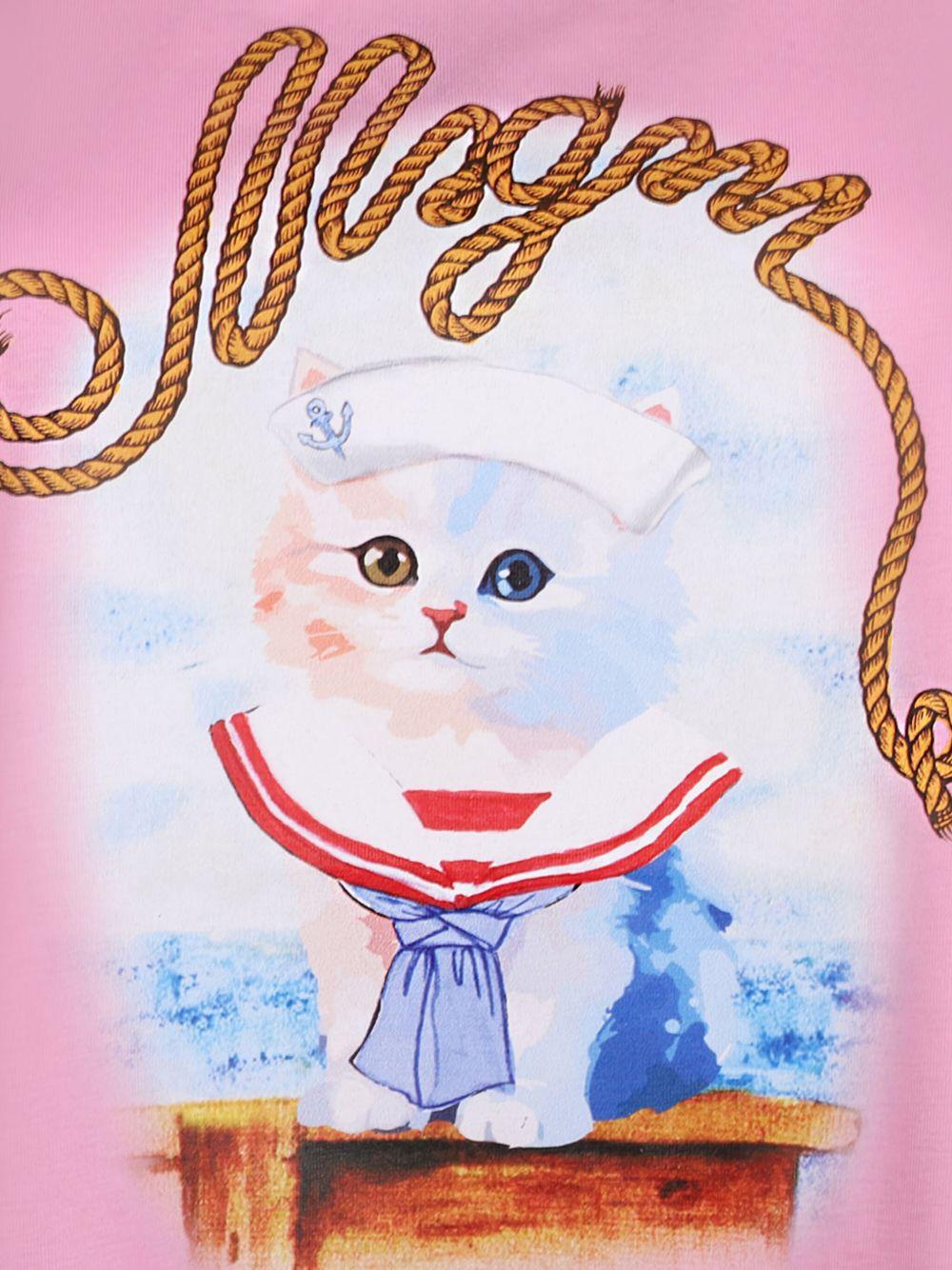 Cat-print T-shirt Product Image