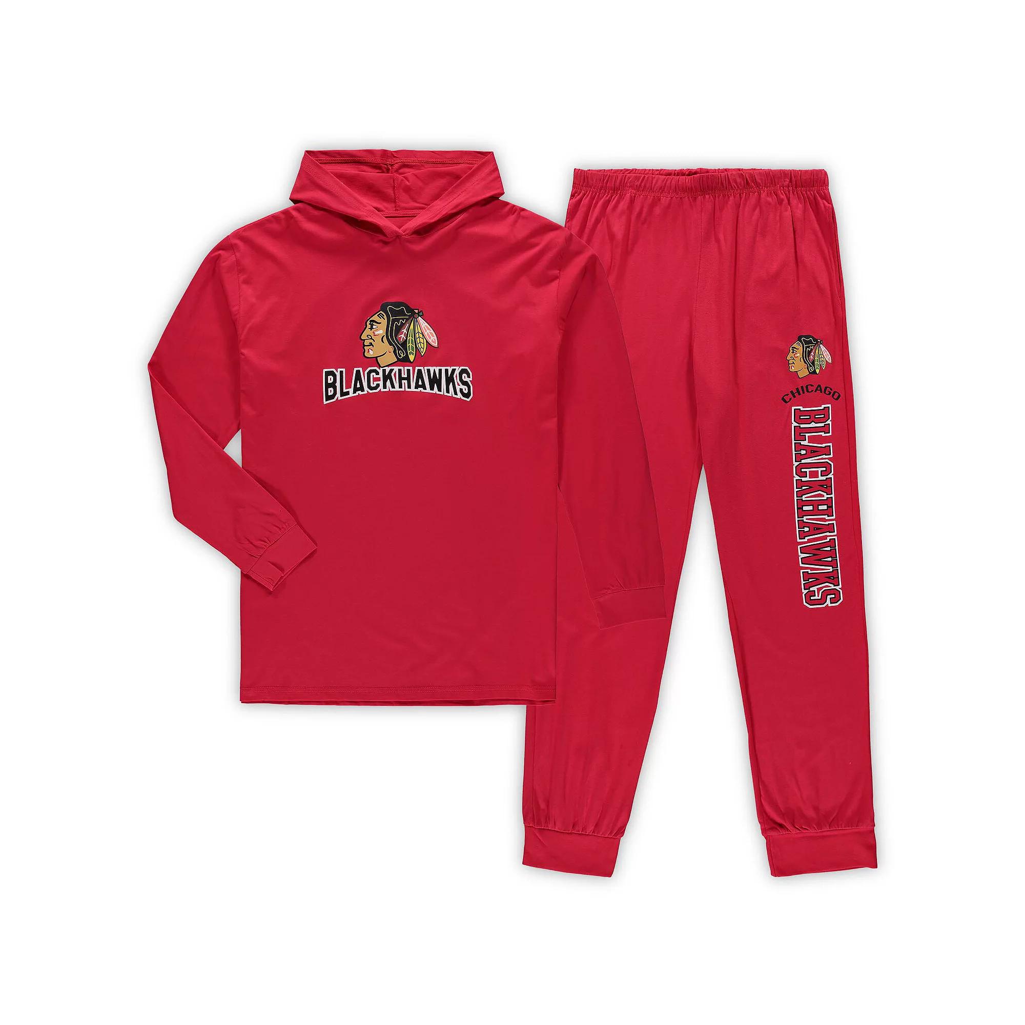 Men's Concepts Sport Red Chicago Blackhawks Big & Tall Pullover Hoodie & Joggers Sleep Set,  Product Image