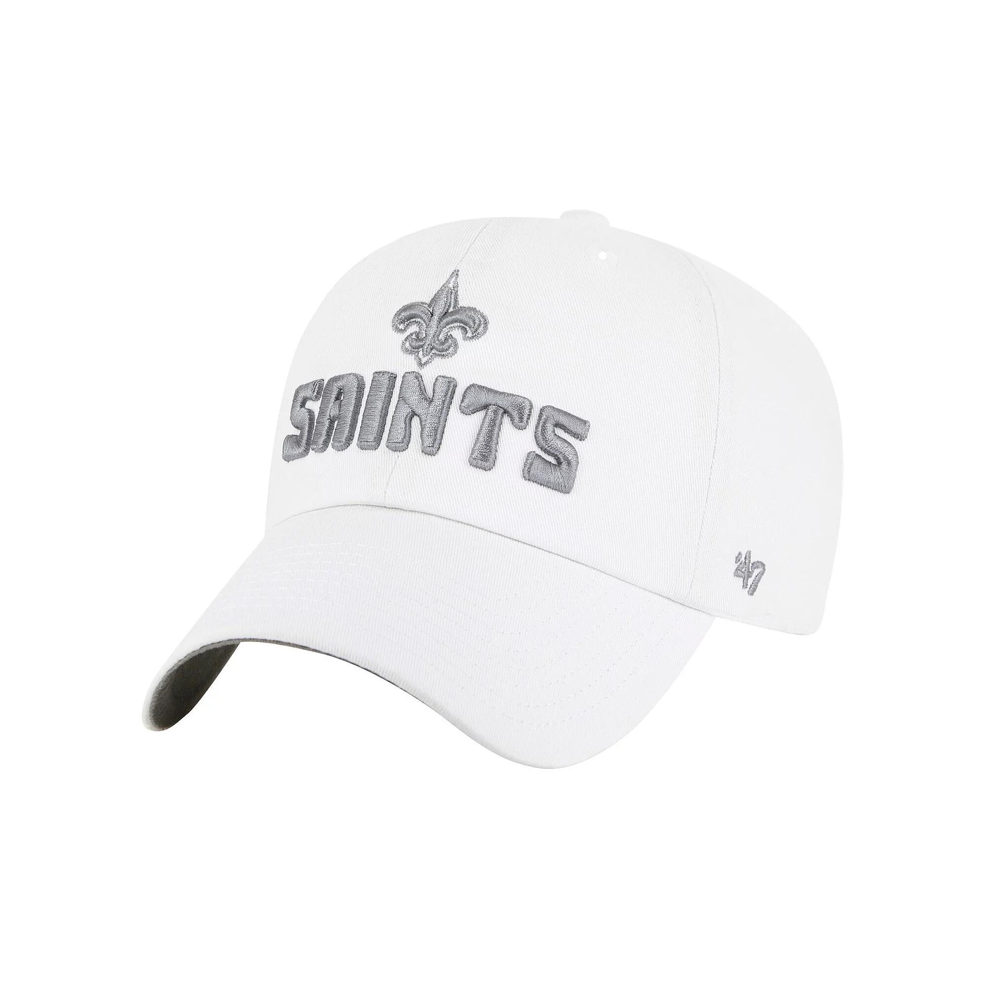 Women's '47 White New Orleans Saints Luminace Clean Up Adjustable Hat Product Image