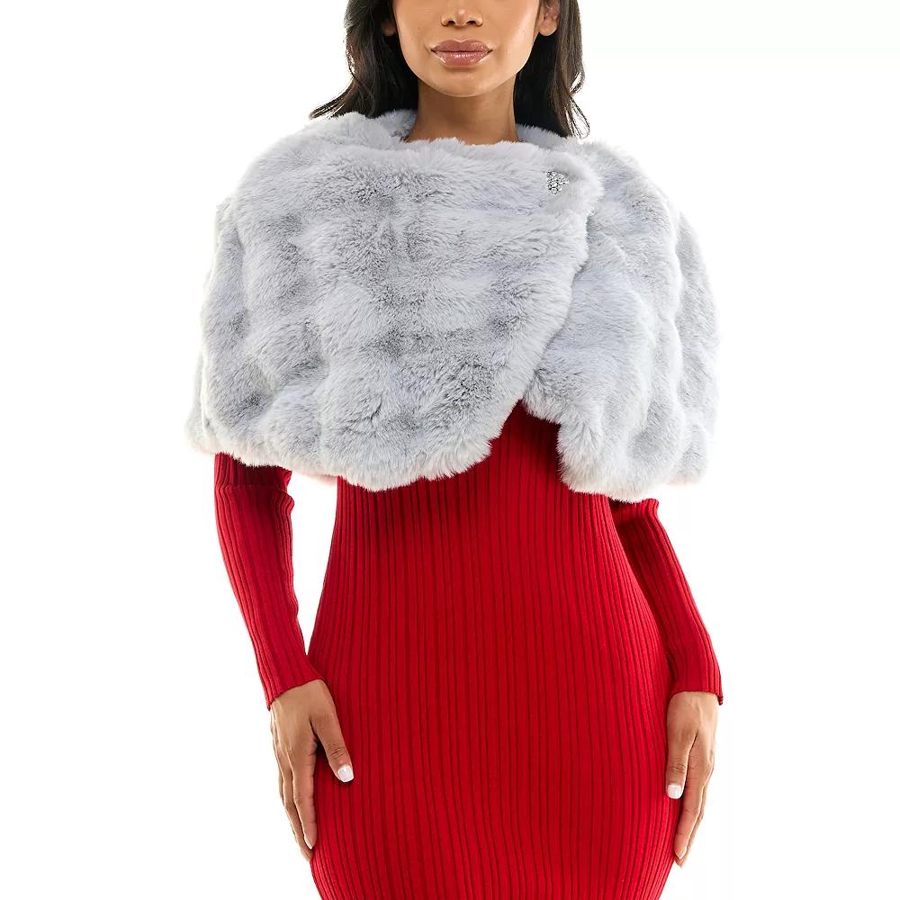 Women's Nina Leonard Faux Fur Caplet, Size: XL, Ivory Product Image
